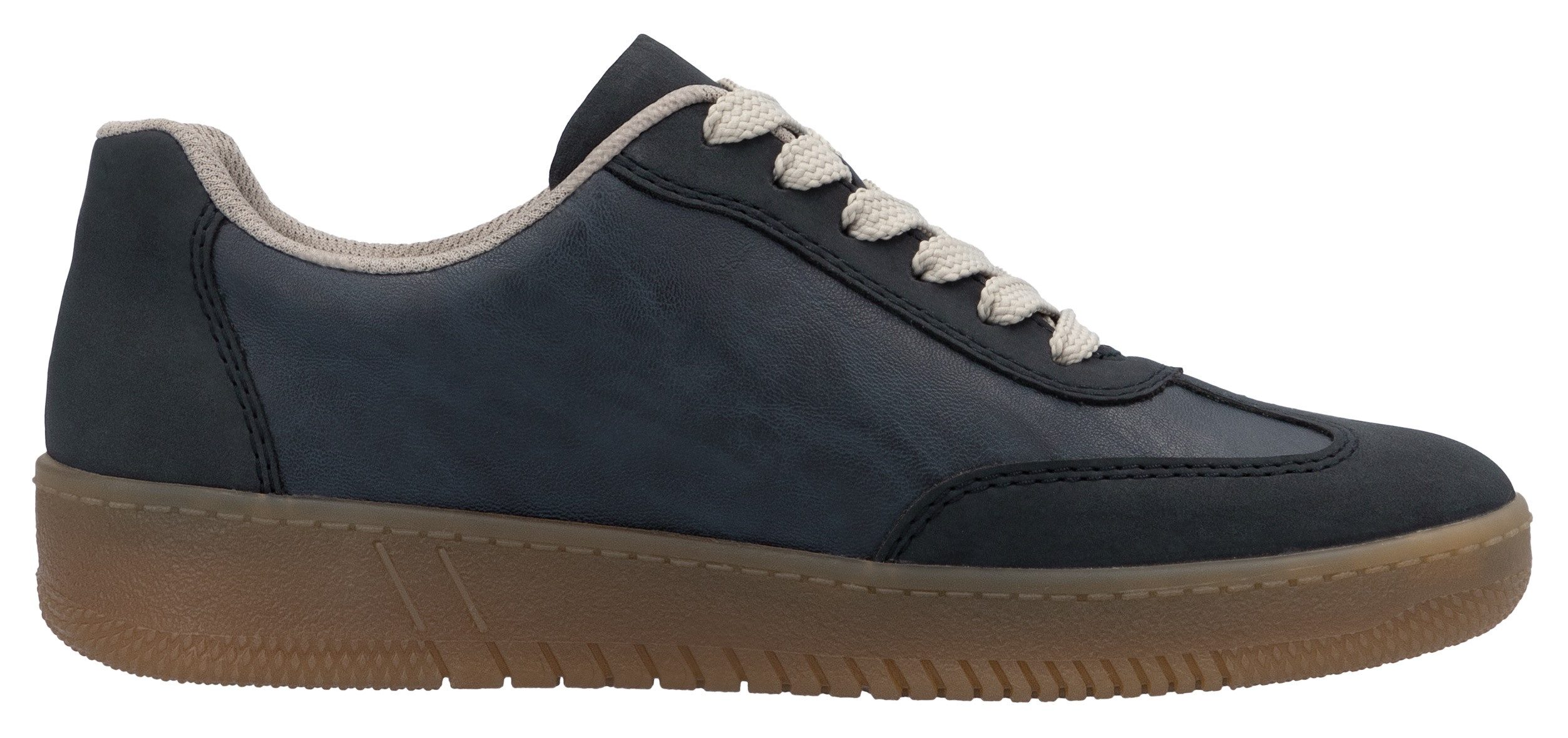 RIEKER Sport Plateausneakers vrijetijdsschoen, lage schoen, veterschoen in vegan uitvoering
