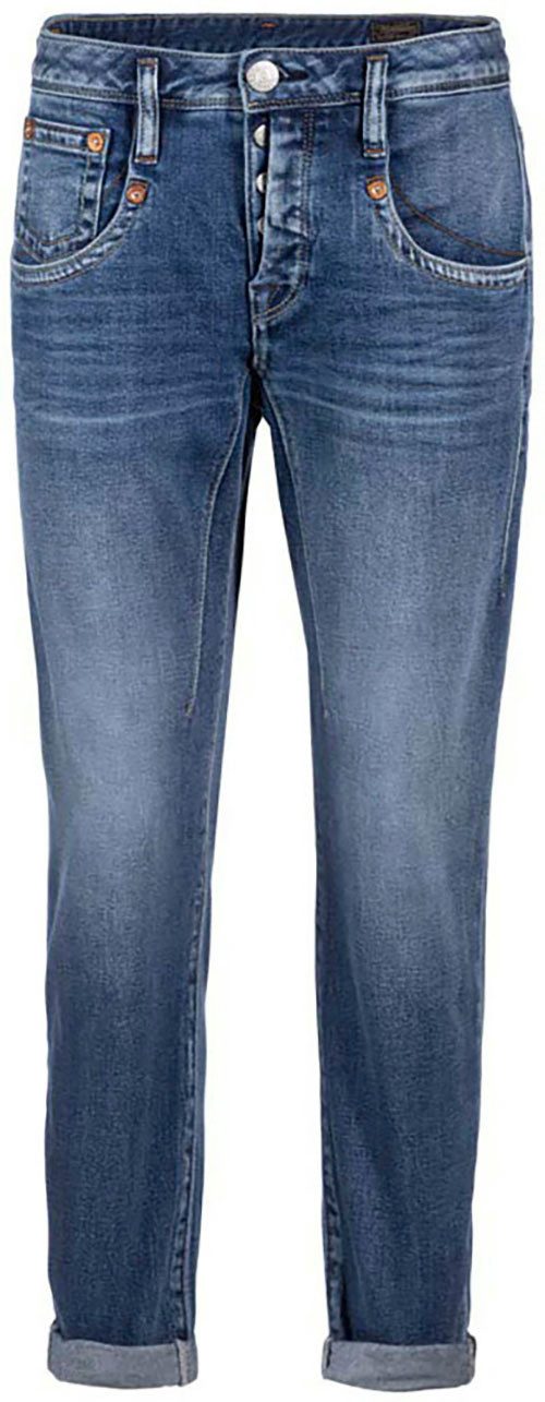 Herrlicher 7/8 jeans Shyra Cropped Denim Comfort met half blinde knoopsluiting