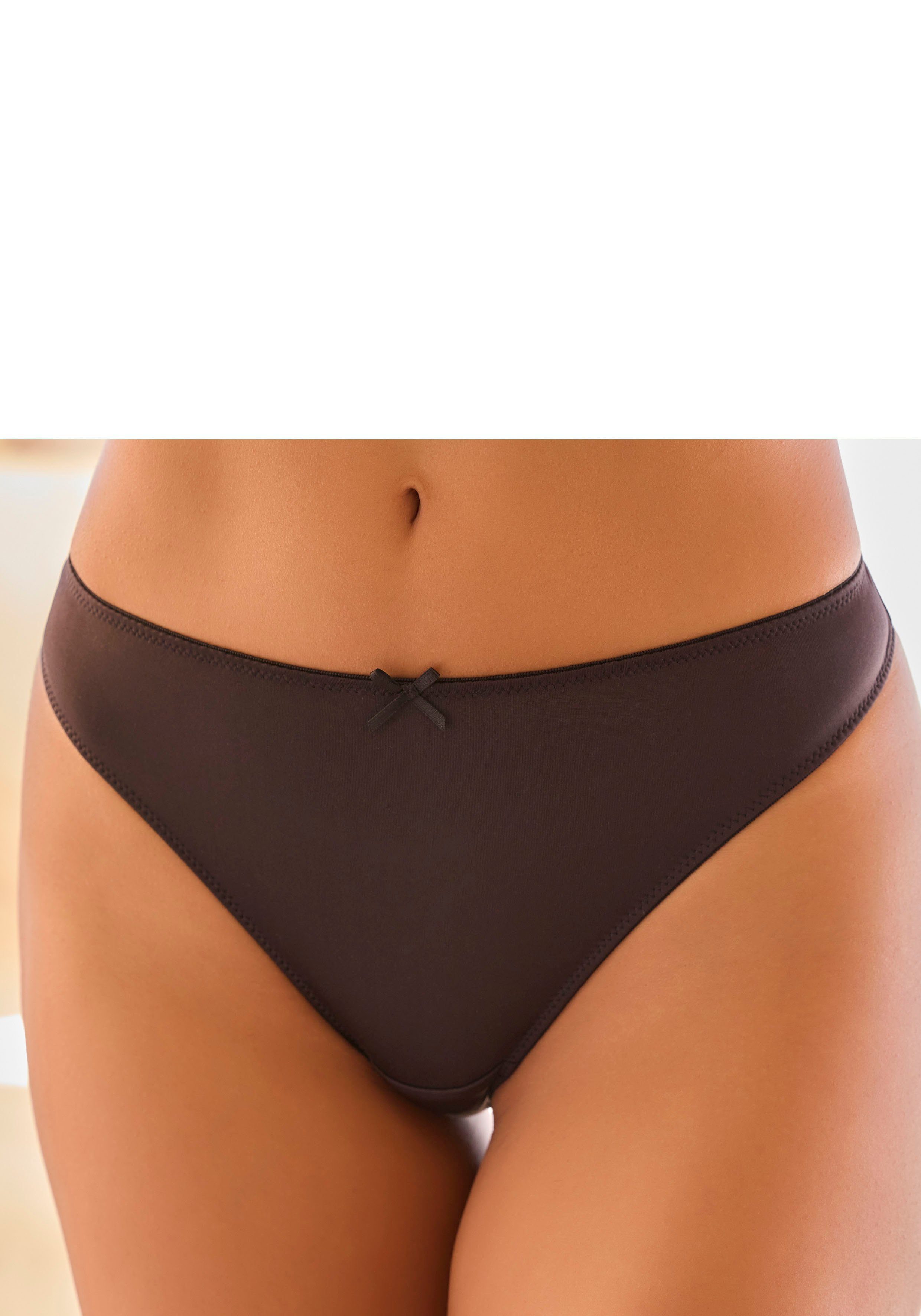 Vivance String uit bloemige jacquardkant en zacht microtouch-materiaal dames strings maat 32/34 zwart
