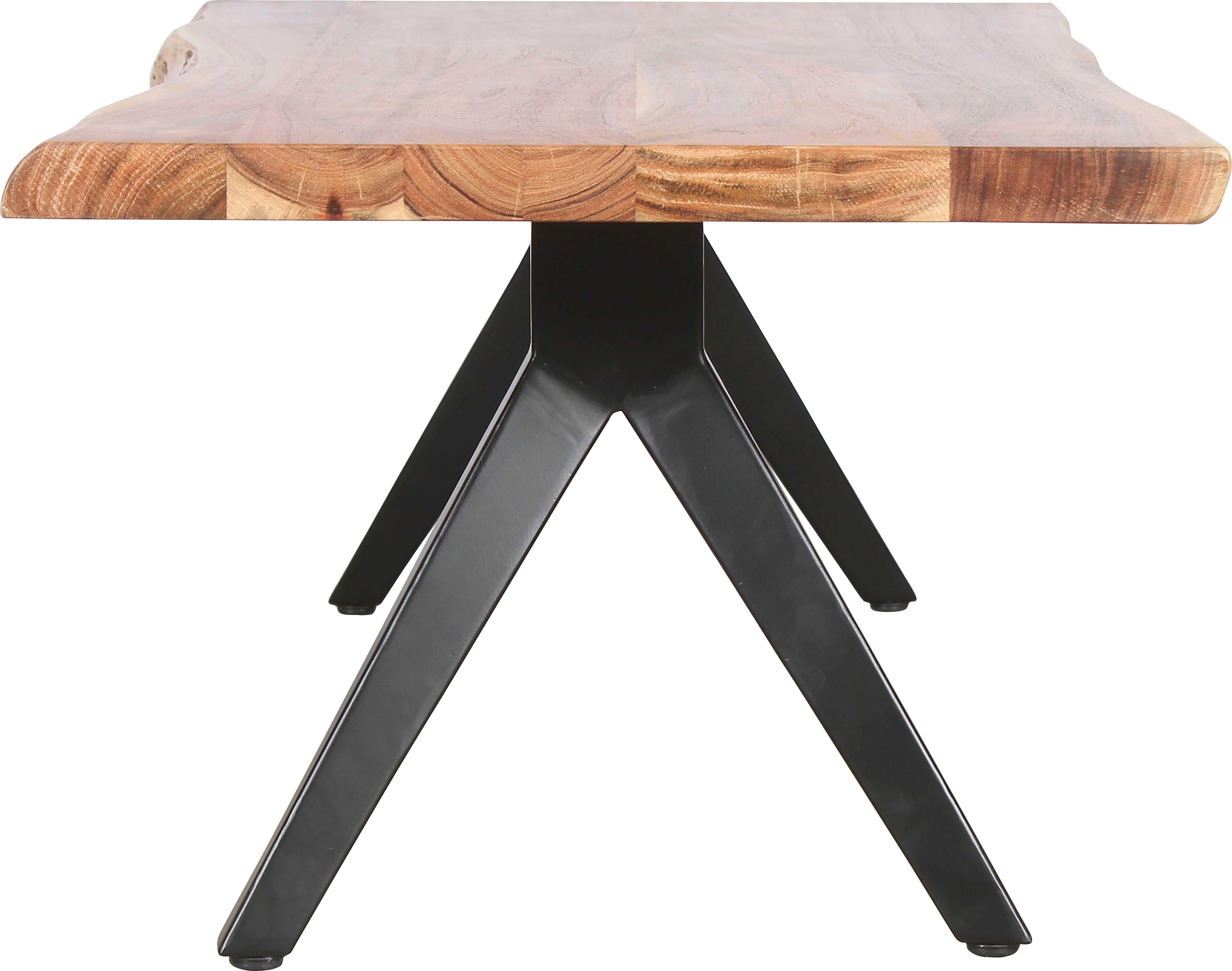 byLIVING Salontafel Cheta van massief acaciahout 35 mm, met natuurlijk schaaldeel, breedte 115 cm
