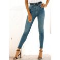 lascana high-waist jeans met modieuze band blauw