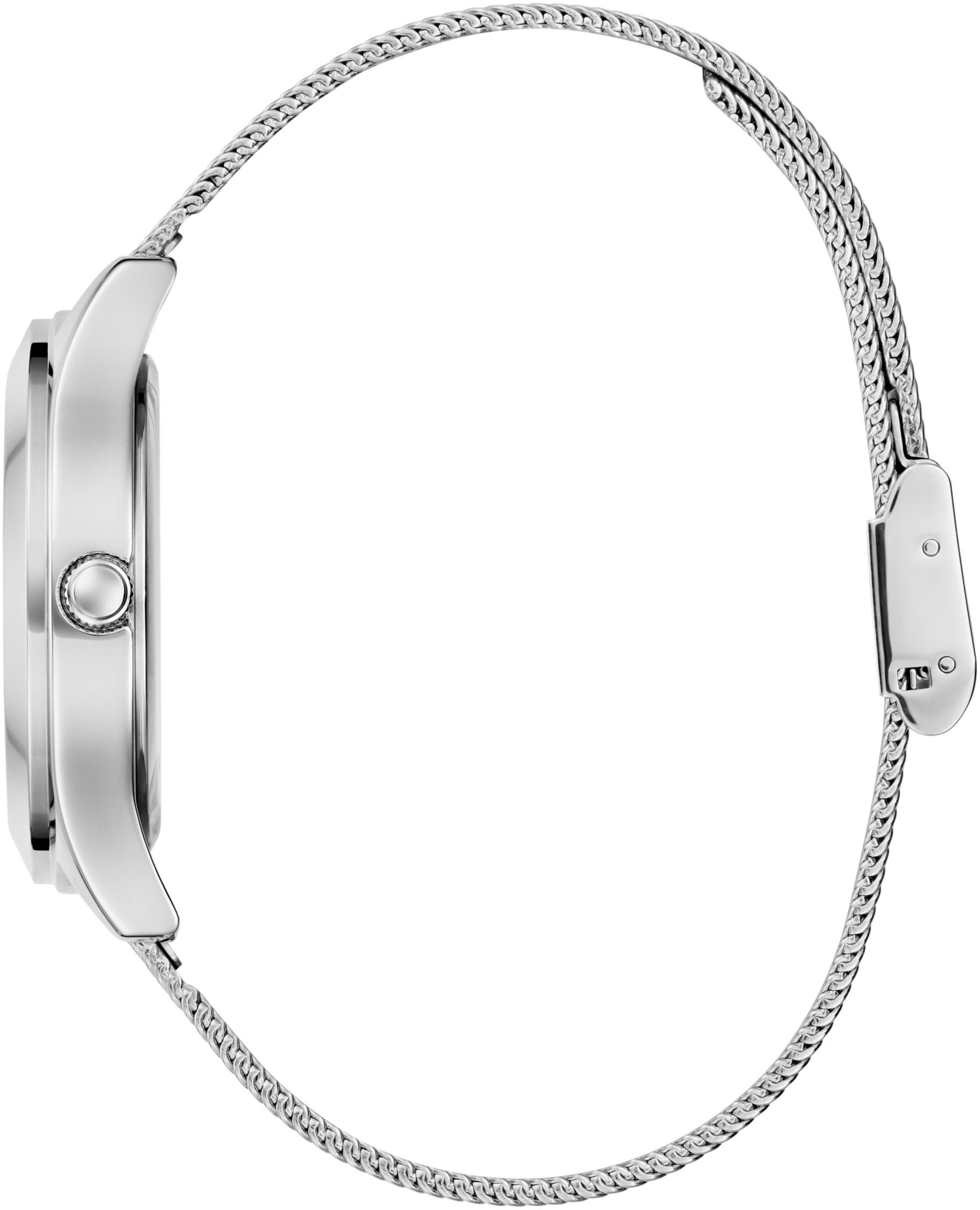 Guess Kwartshorloge GLITZ PLAQUE Horloge, dameshorloge, stalen band, mineraalglas, analoog