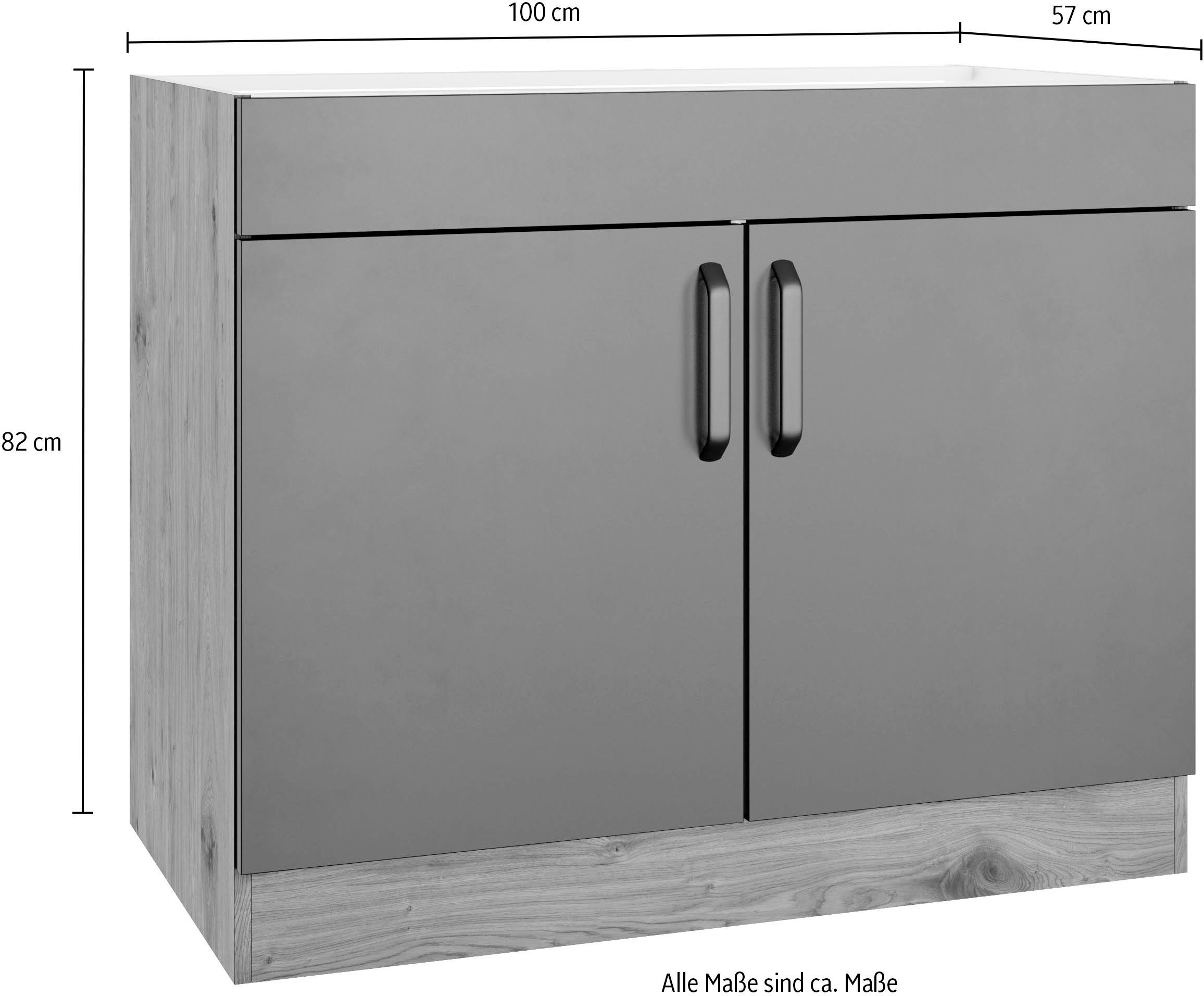 wiho Küchen Gootsteenkast Elba Breedte 100 cm