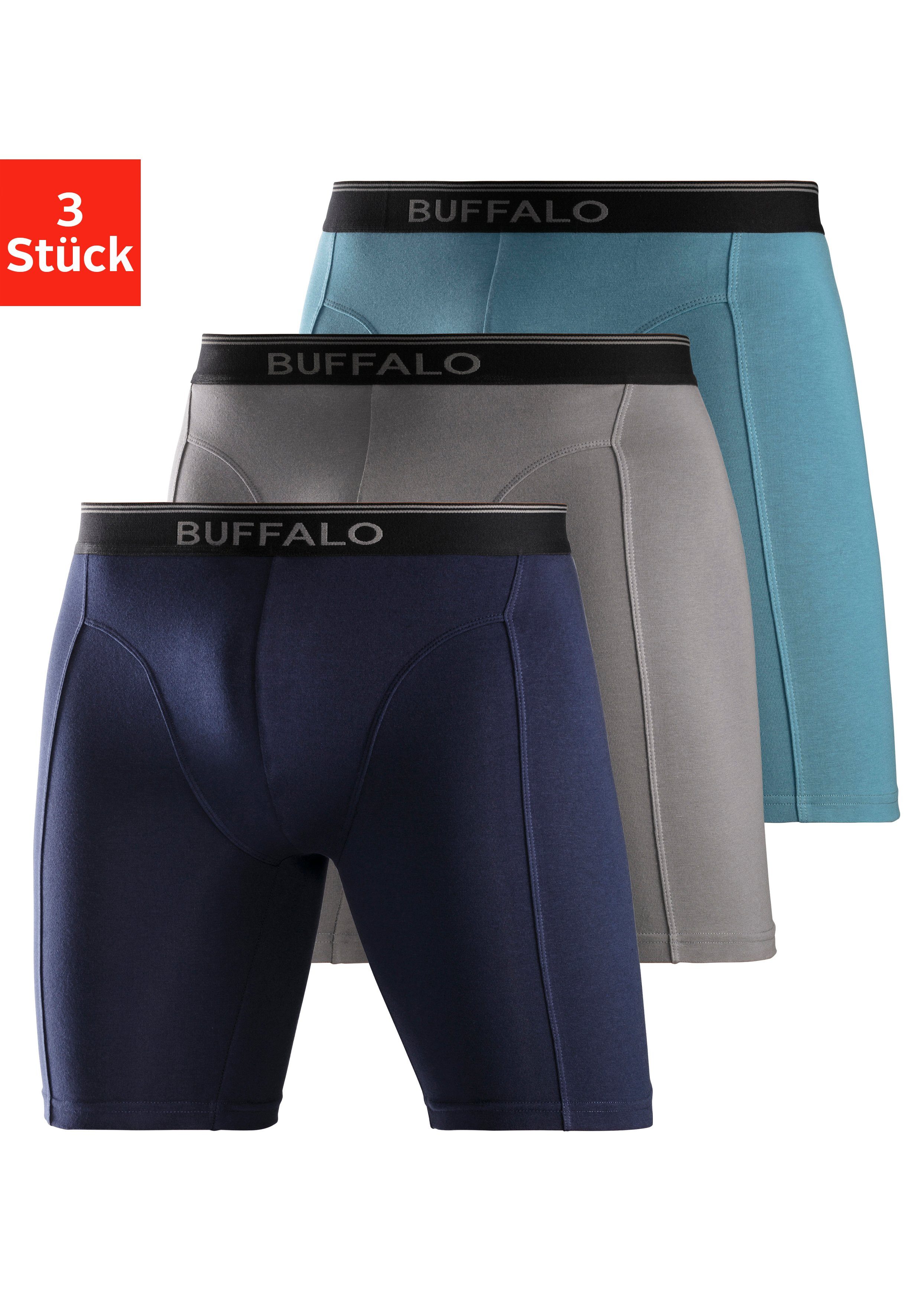 Buffalo Boxershort voor heren in een lang model ook ideaal voor sport en trekking (set, 3 stuks) heren boxershorts maat L multicolor