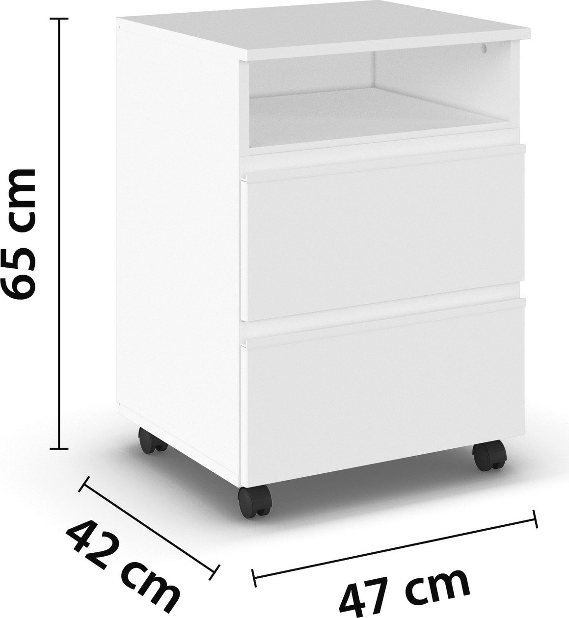 rauch Nachtkastje Nachtconsole Commode JOEL op wielen met twee lades en een open vak made in germany