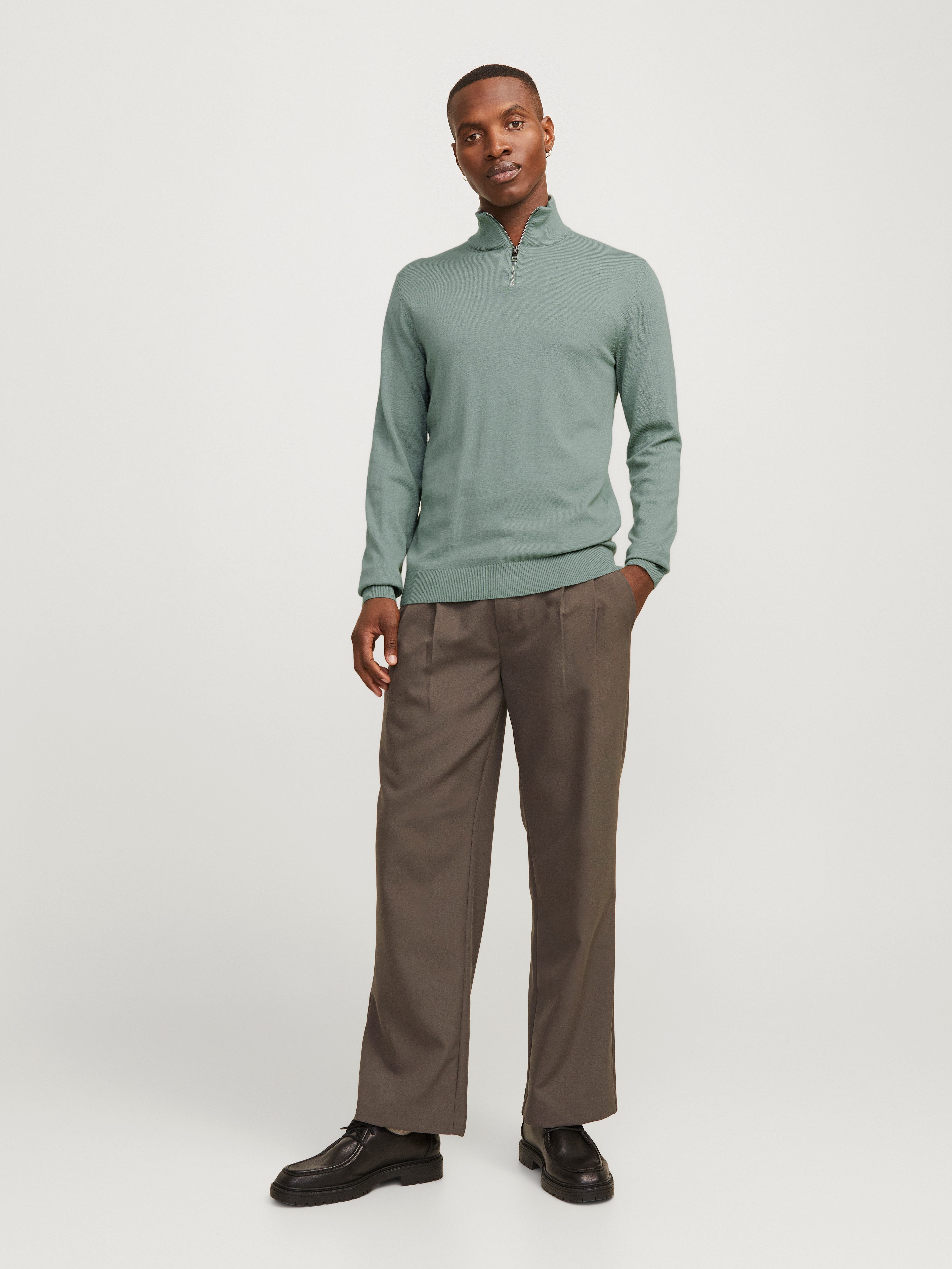 Jack & Jones Schipperstrui JJEEMIL KNIT HALF ZIP NOOS