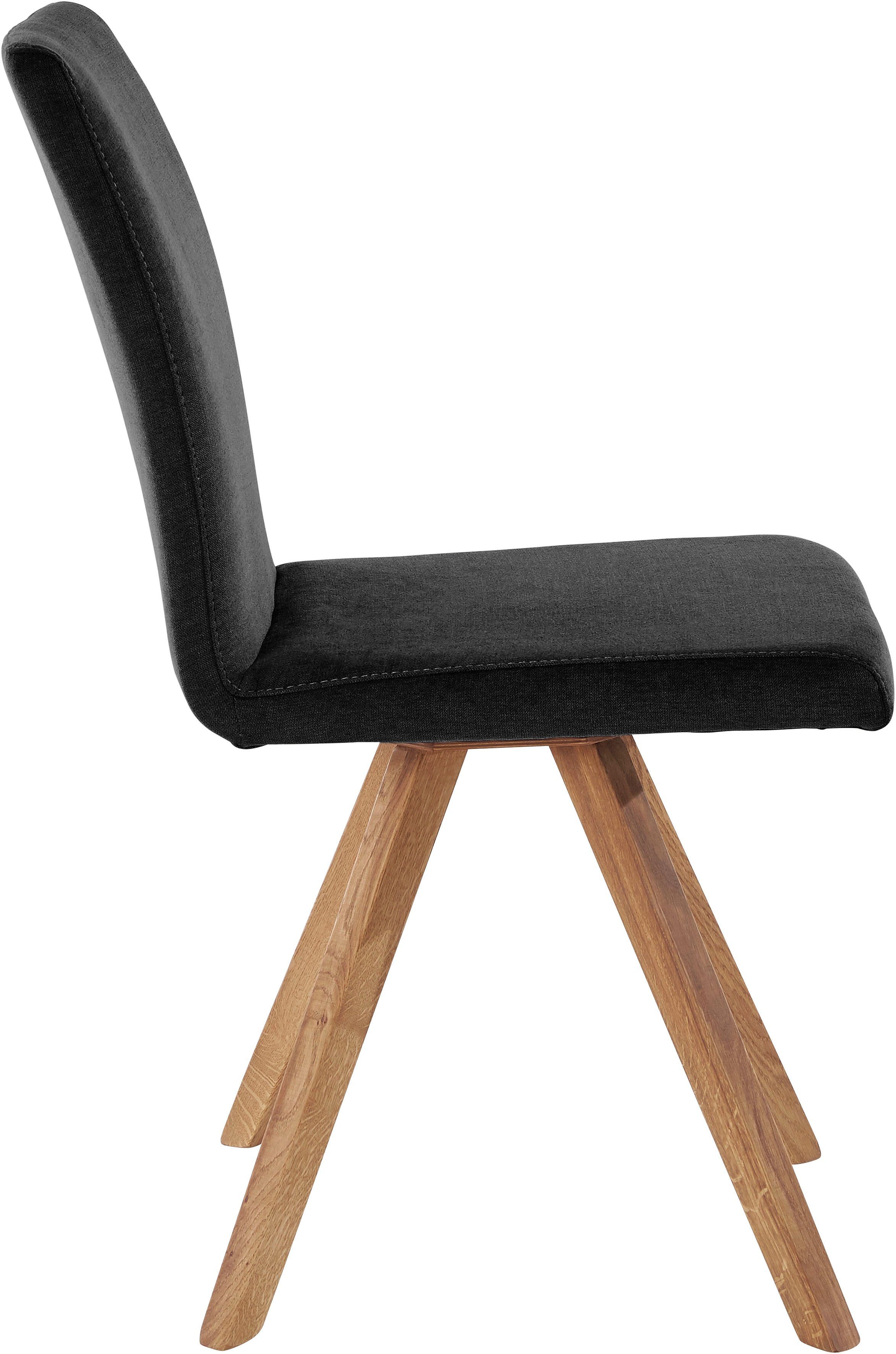 Home affaire Kuipstoel Rio Bekleding van imitatieleer of structuurstof en het frame is geolied eiken (2 stuks)