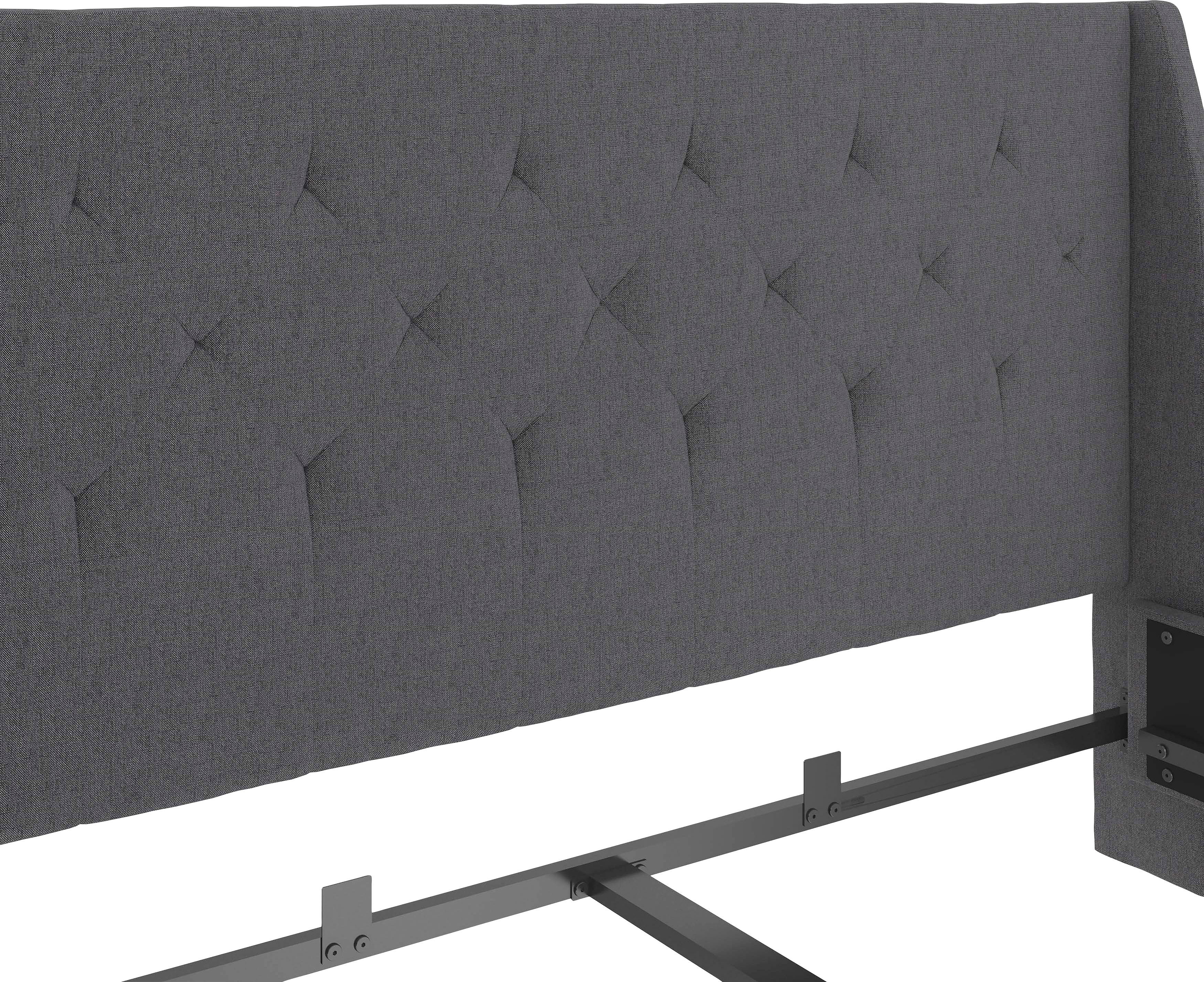Home affaire Gestoffeerd bed Kempton met ruitencapitonnage, zacht verdikt, ligoppervlak 140x200 of 180x200 cm (1-delig)