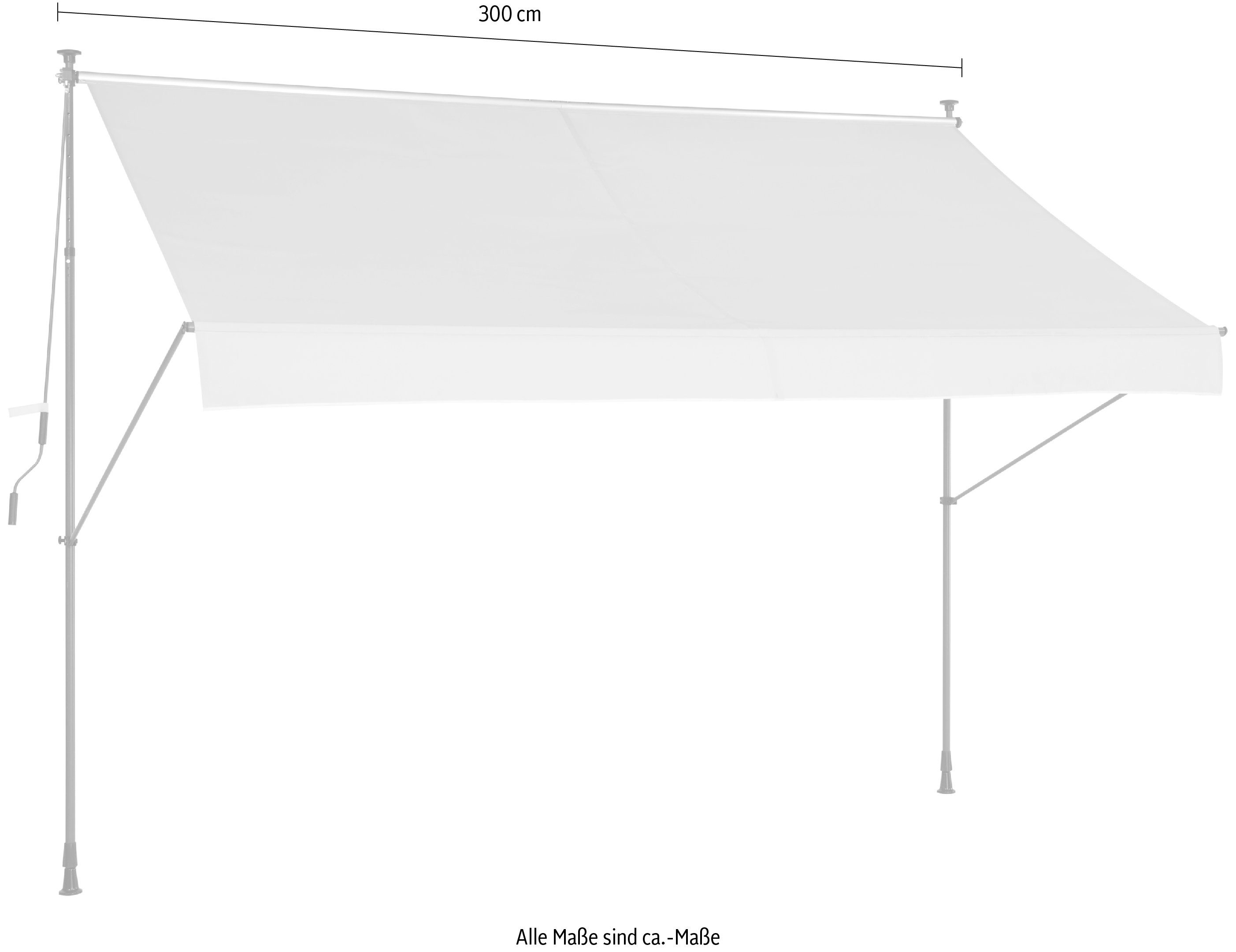 KONIFERA Klemzonnescherm Breedte/uitval: 300x150 cm