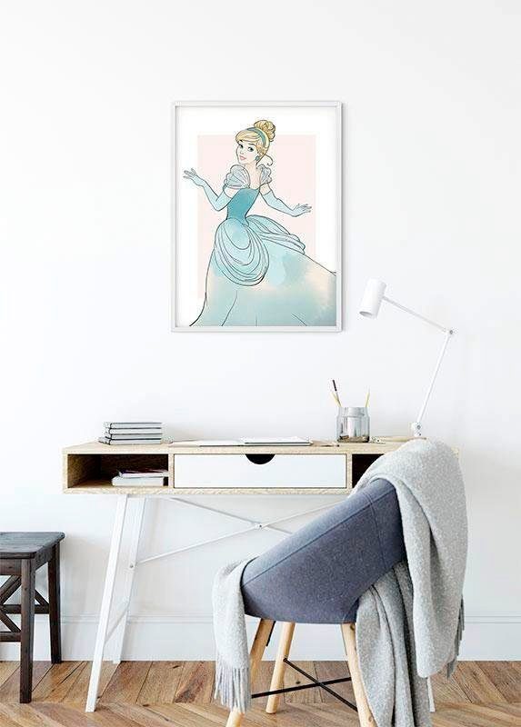 Komar Wanddecoratie Assepoester Beauty Wanddecoratie voor de kinderkamer - zonder lijst (1 stuk)