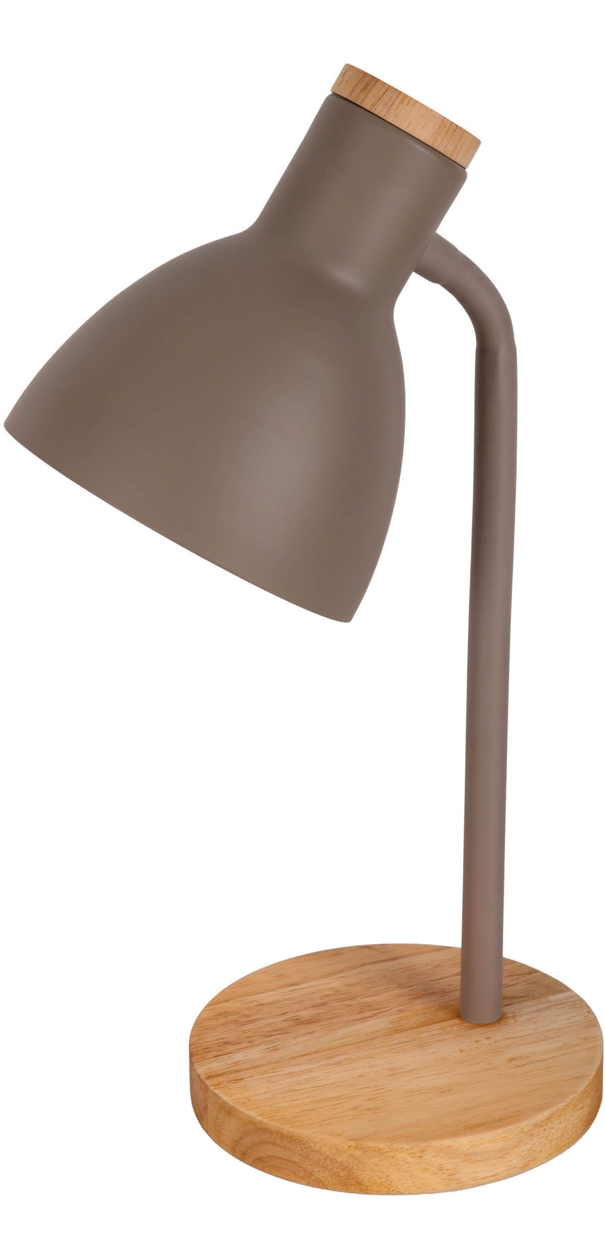 näve Bureaulamp Marie Voet en kap deels van hout, kap flexibel beweegbaar, E14 (1 stuk)