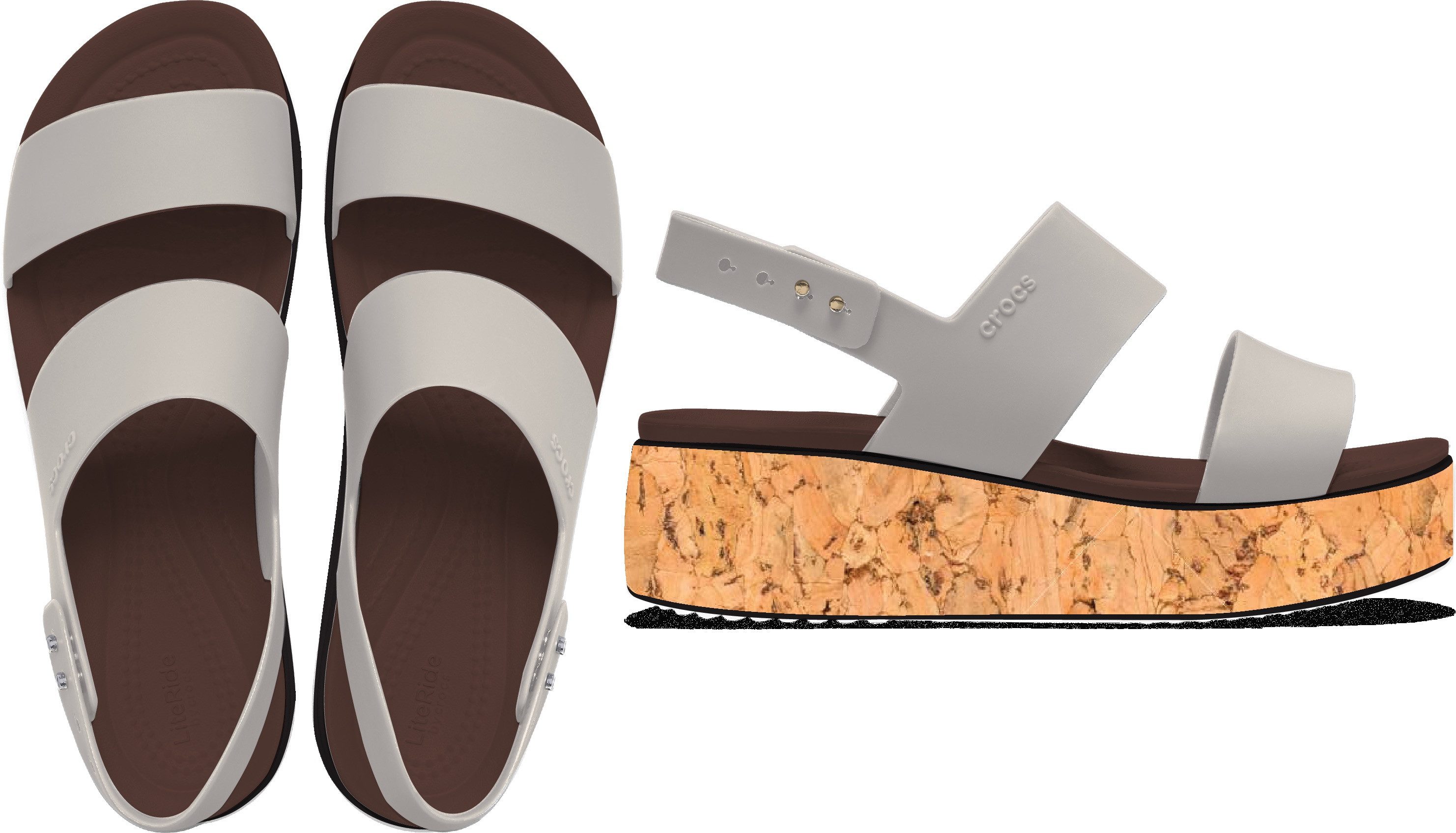 Crocs Sleehaksandaaltjes Brooklyn Cork Low Wedge