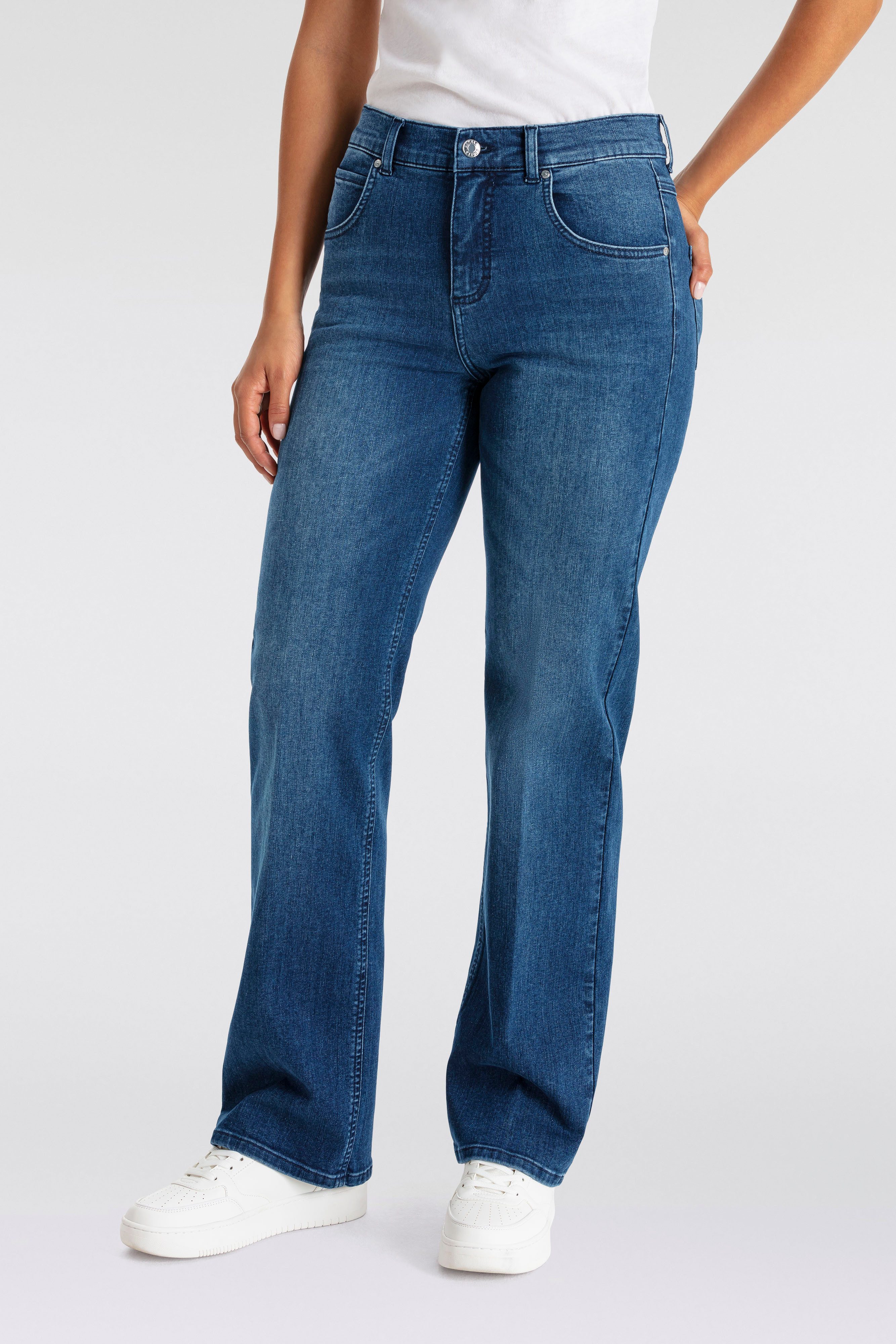 ANGELS Straight jeans Lara met wijde pijpen