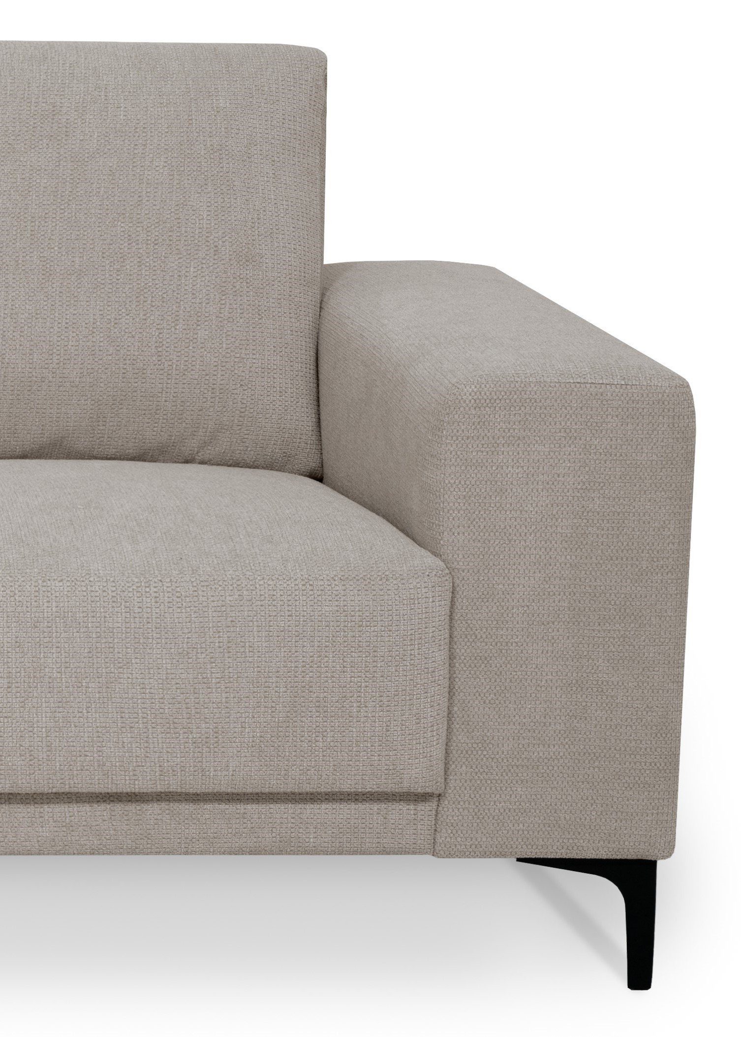 Places of Style Hoekbank Xander, L-model, Breedte 280 cm, soft-touch chenille, zwarte metalen voeten