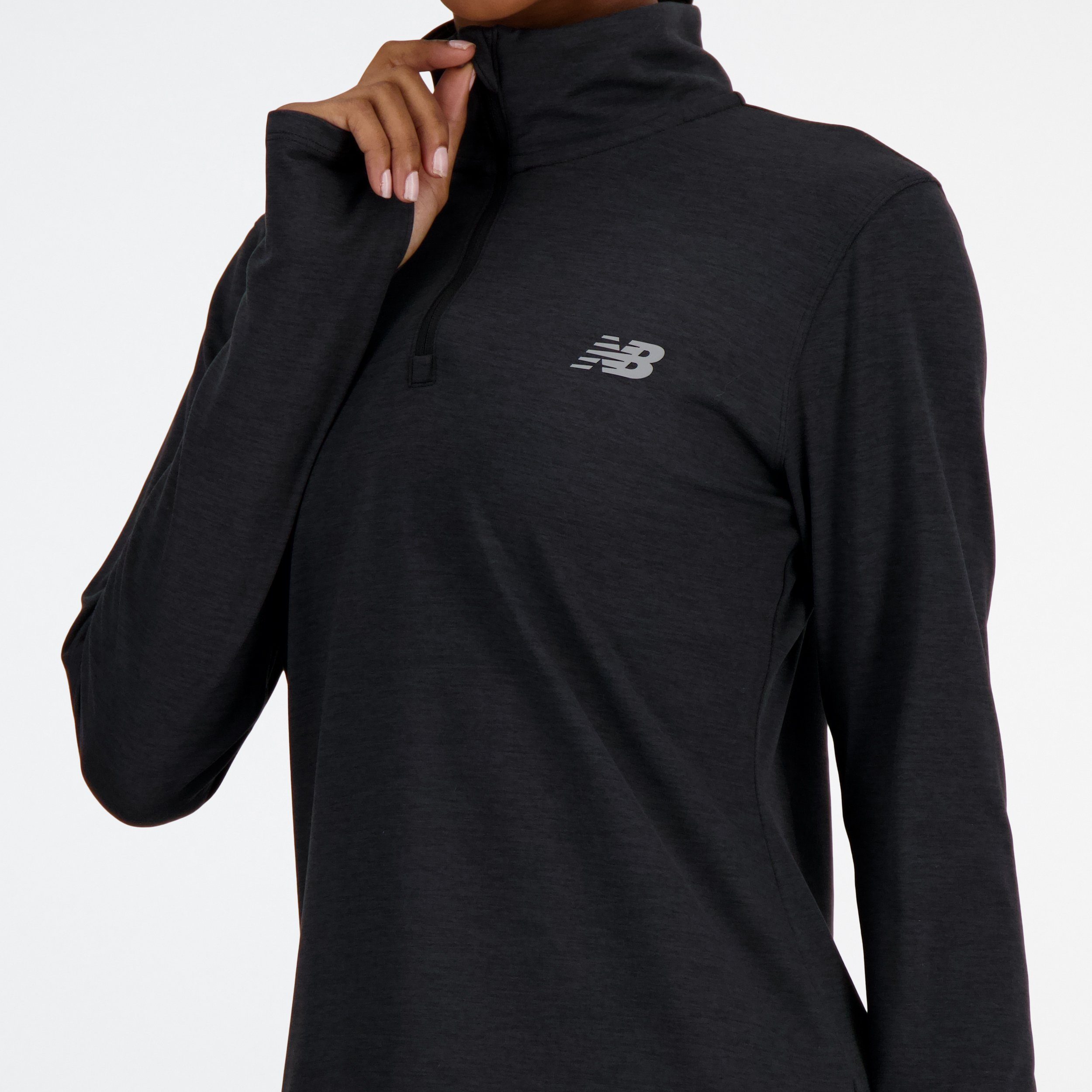 New Balance Runningshirt Sport Essentialspace Dye Quarter Zip PINK TAFFY