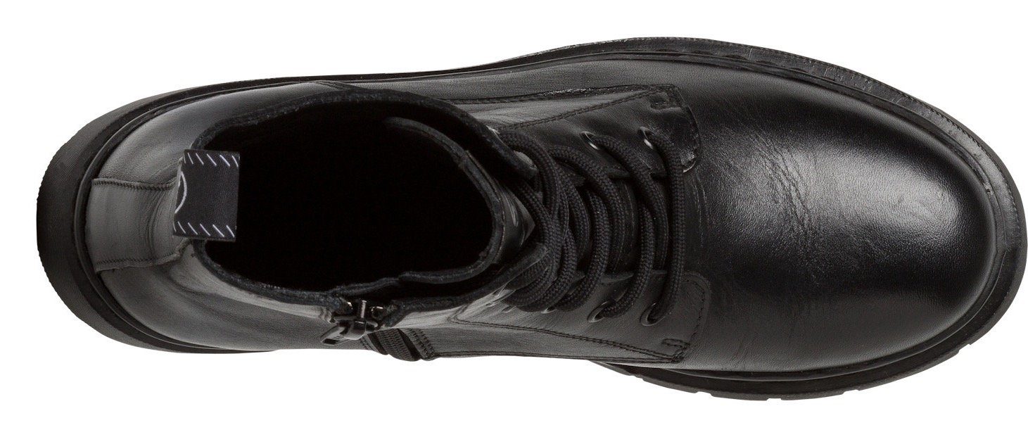 Tamaris Veterschoenen lace-up ankle boots, chunky boots with logoprinted pull tab