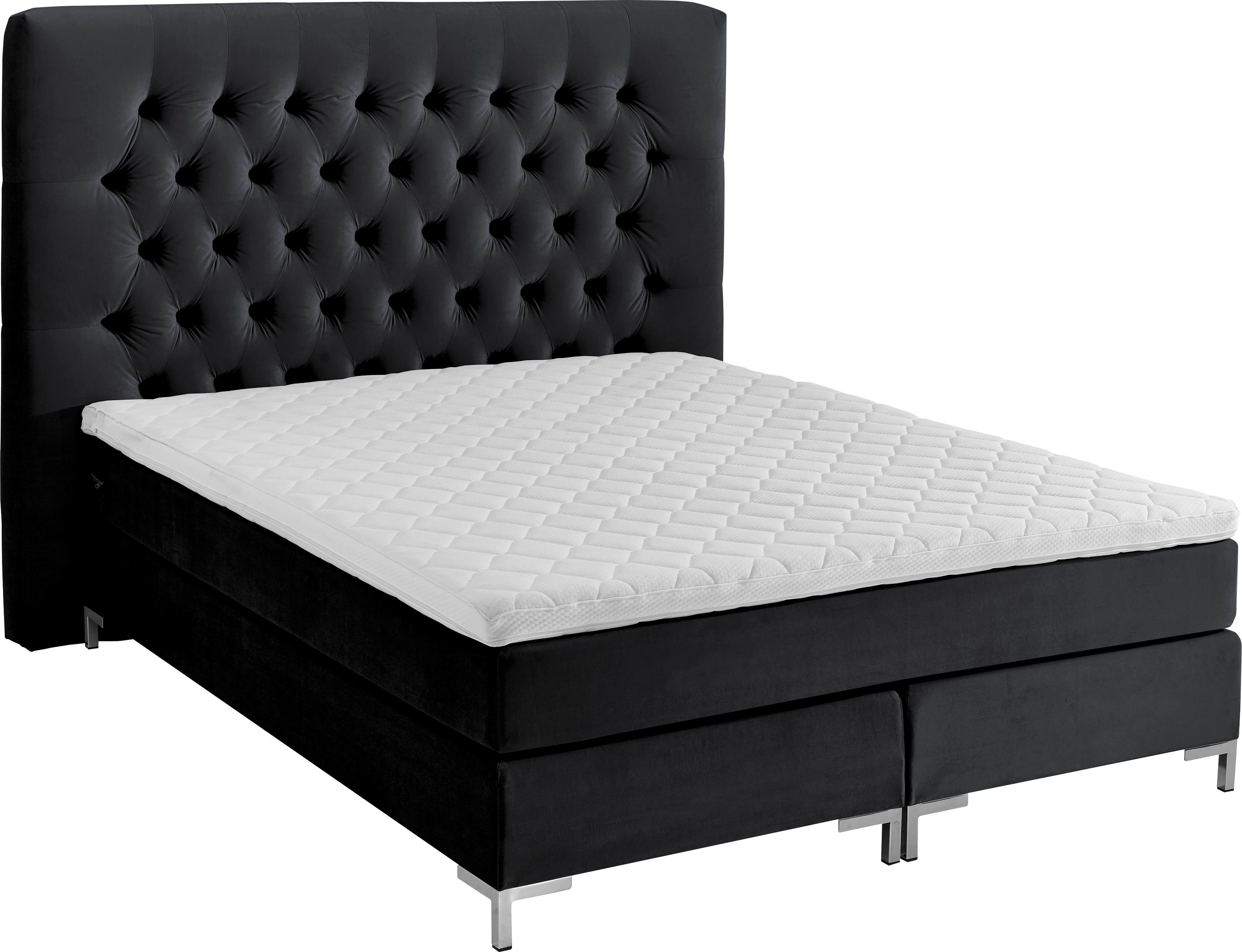ATLANTIC home collection Boxspring Ronja met topmatras en extra hoog hoofdbord