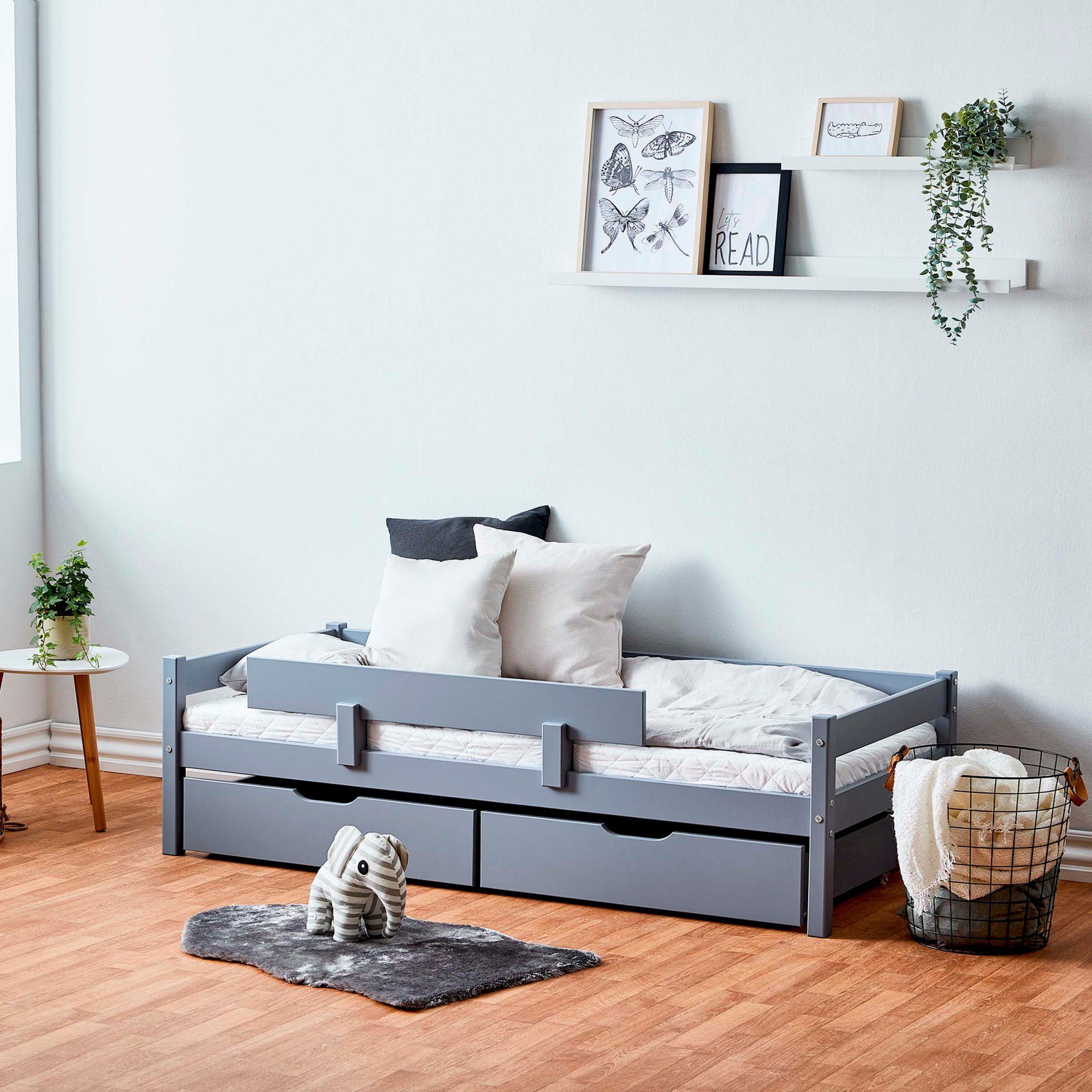 Lüttenhütt Kinderbed ECO One Kinderbed met valbeveiliging, met 2 laden