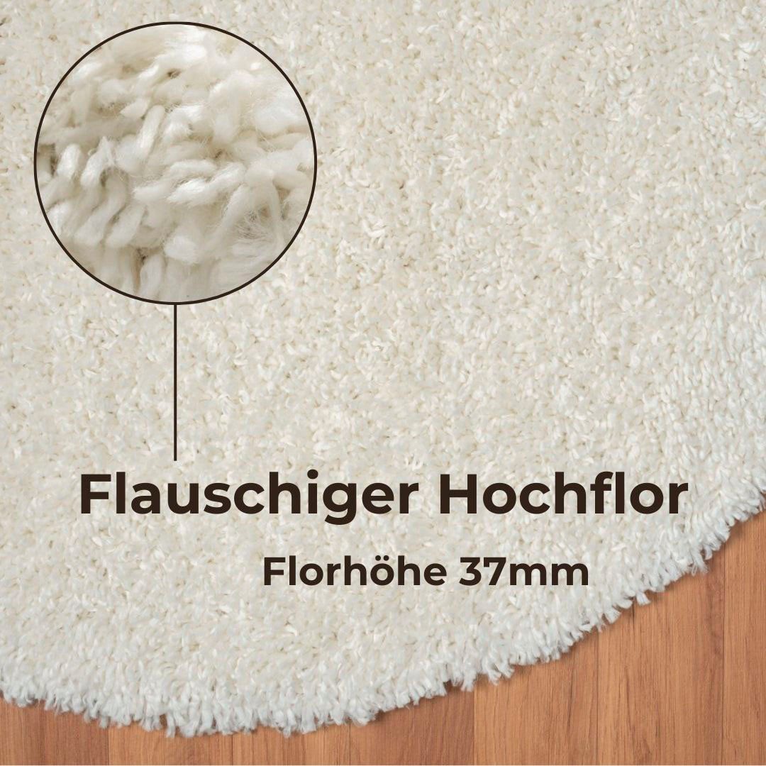 my home Hoogpolig vloerkleed Banji Uni-kleuren, zacht en fluffy, ook als rechthoekig verkrijgbaar