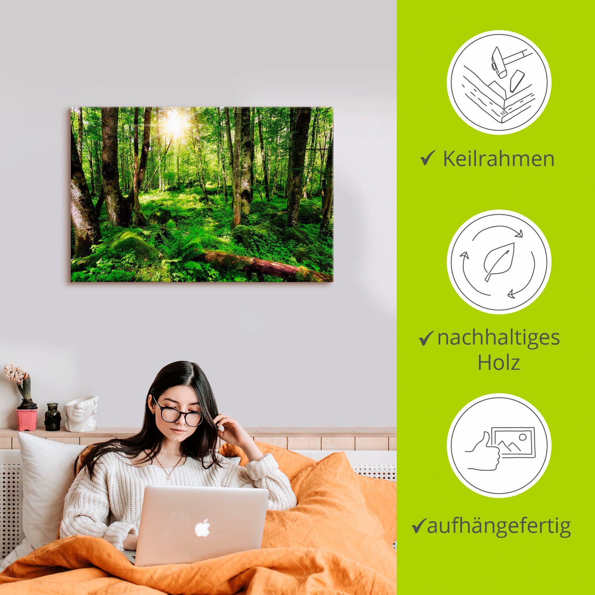 Artland Artprint Bos als artprint op linnen, poster, muursticker in verschillende maten