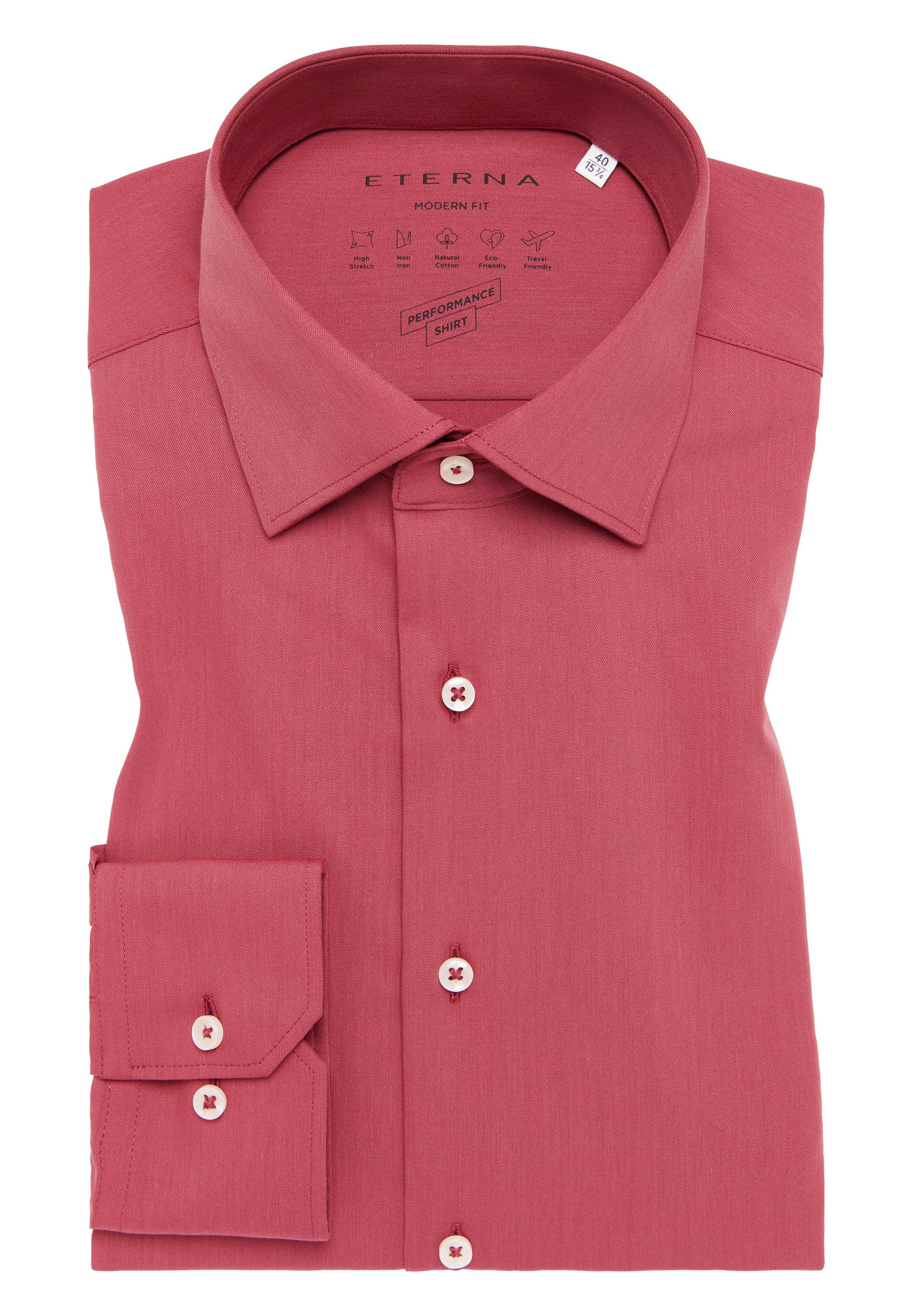 Eterna Overhemd met lange mouwen MODERN FIT NON IRON (strijkvrij)