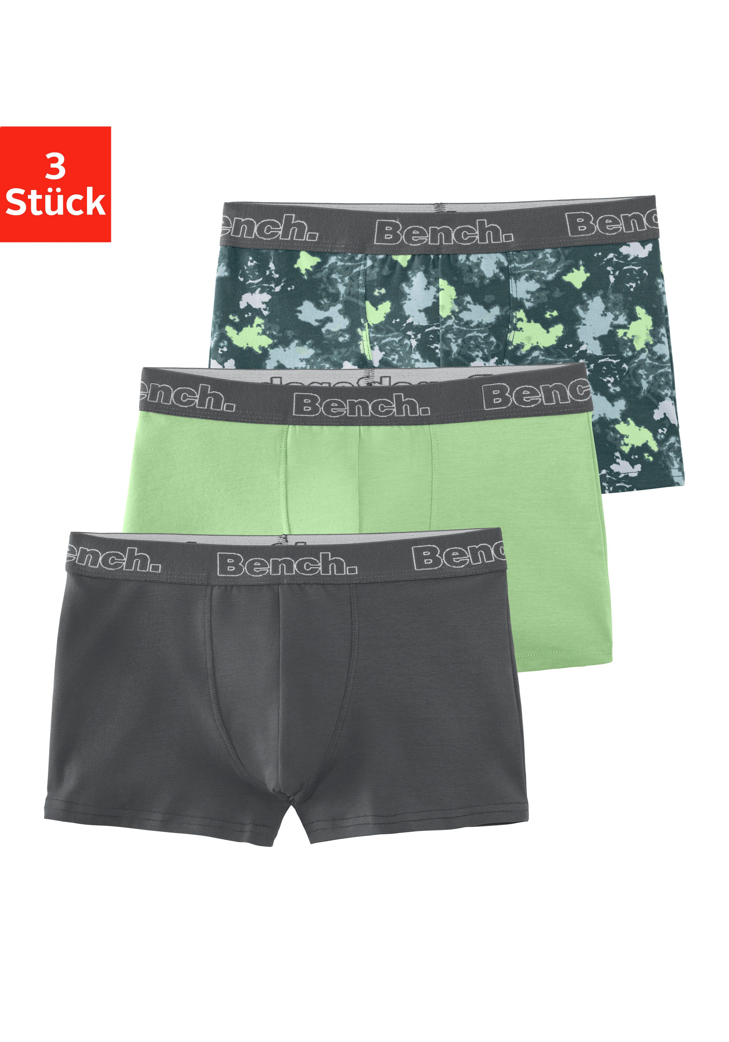 Bench. Boxershort voor jongens uni en gemusterd in een verpakking (set, 3 stuks) jongens boxershorts maat 158/164 multicolor