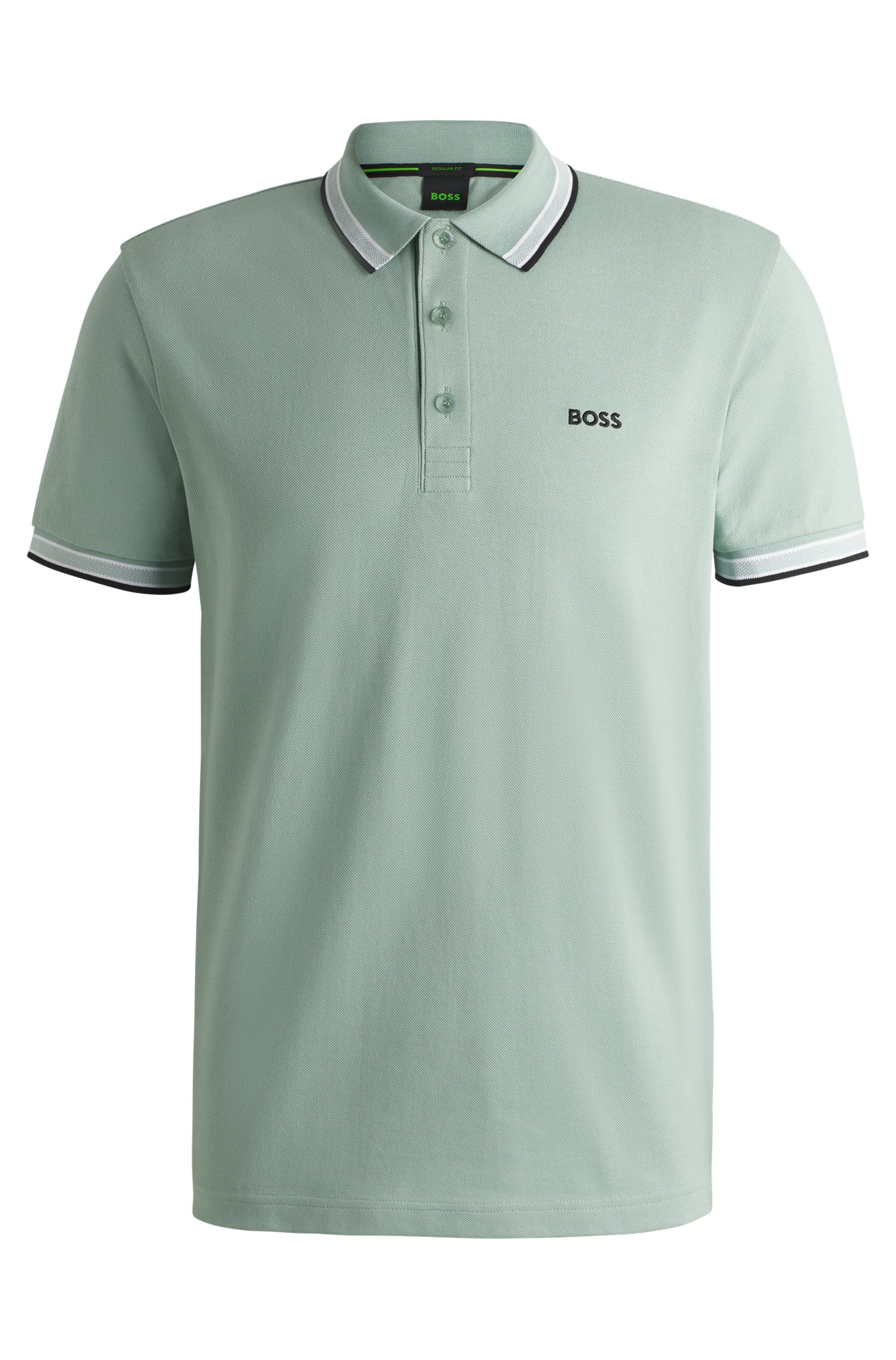 BOSS GREEN Poloshirt PADDY met contrasterende strepen aan de kraag
