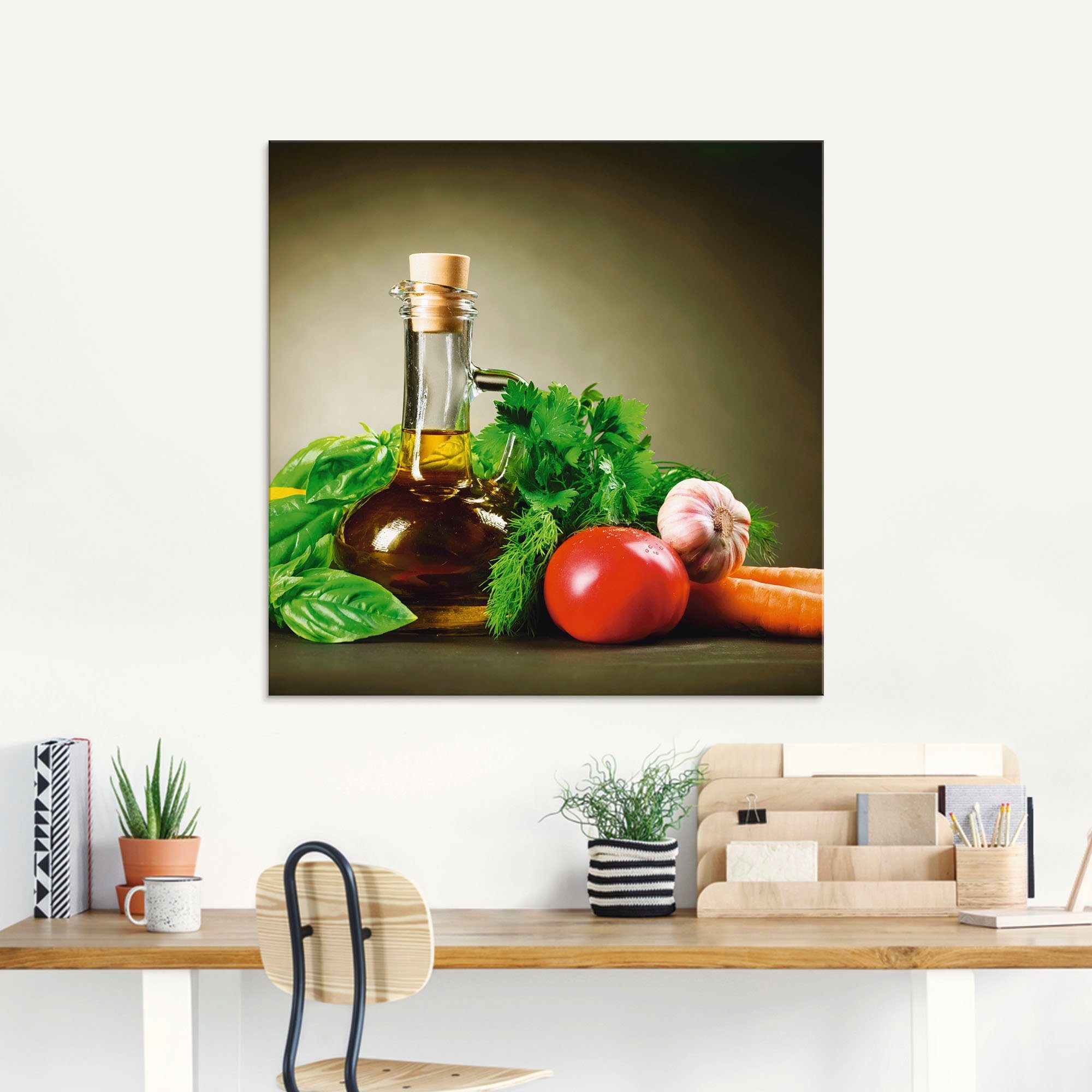 Artland Print op glas Gezonde groente en specerijen