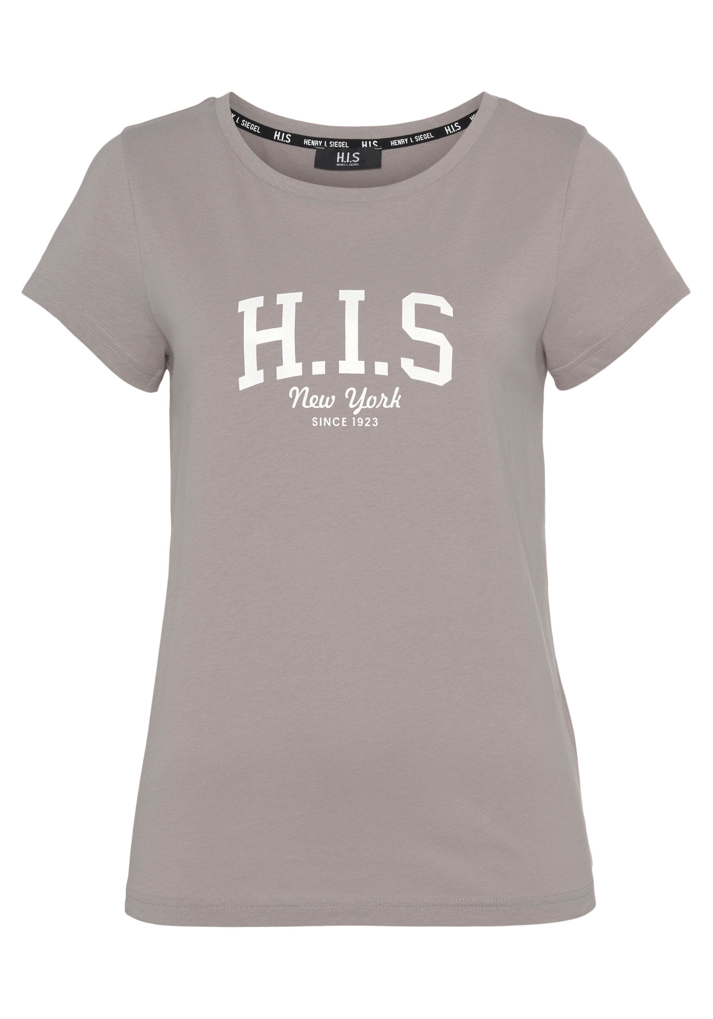 H.I.S T-shirt bedrukt, voor vrije tijd, van katoen