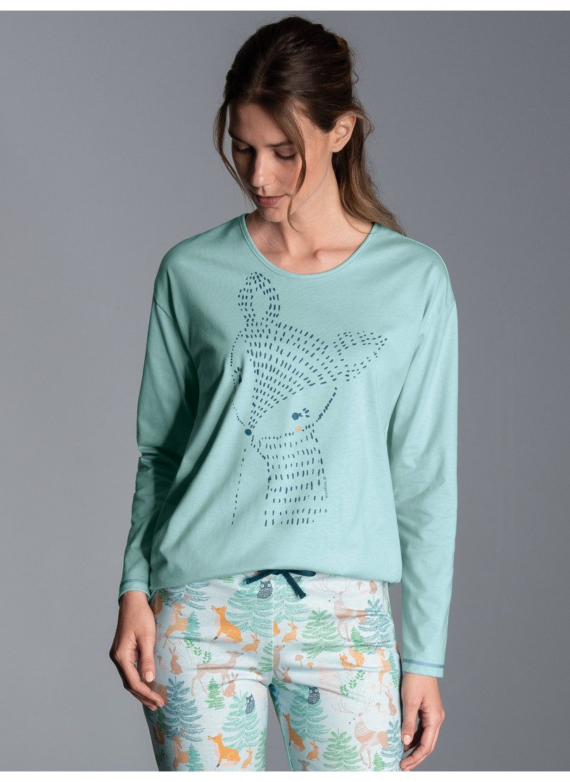 Trigema Pyjama TRIGEMA Langarm slaapshirt met schattig print (1-delig)