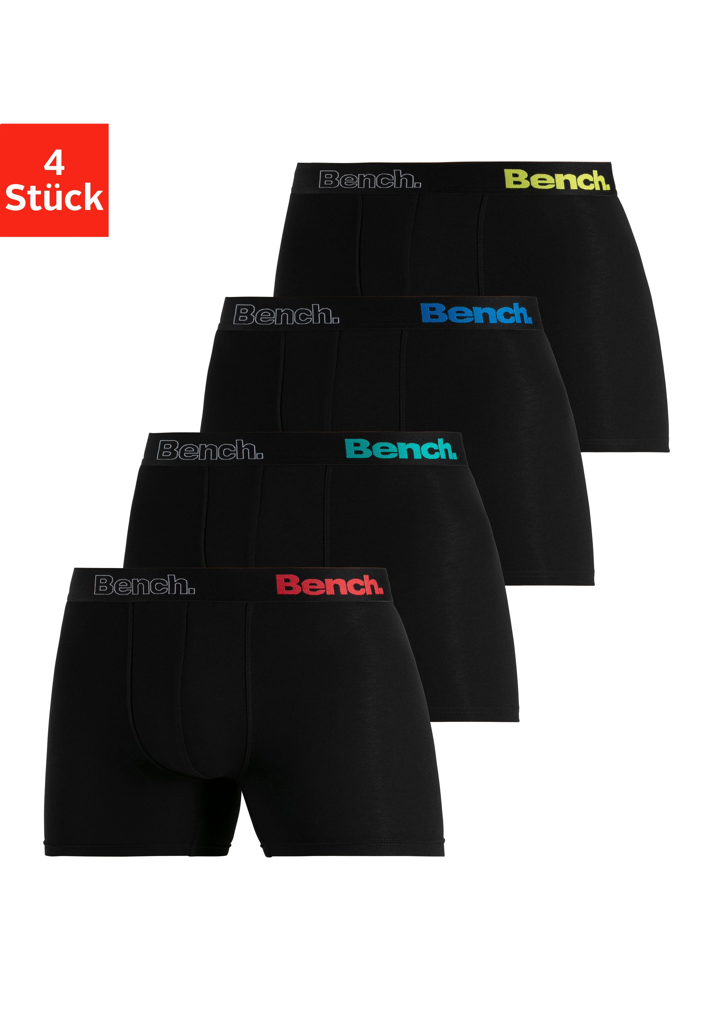 Bench. Lange boxershort met logo-opschrift in de band (set, 4 stuks)