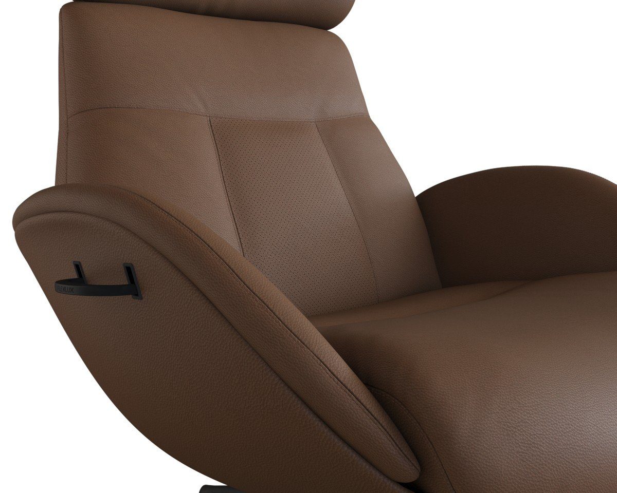 FLEXLUX Relaxfauteuil Relaxchairs Elegant Eersteklas comfort, rug- en hoofdsteunverstelling, draaibaar, zwarte voet