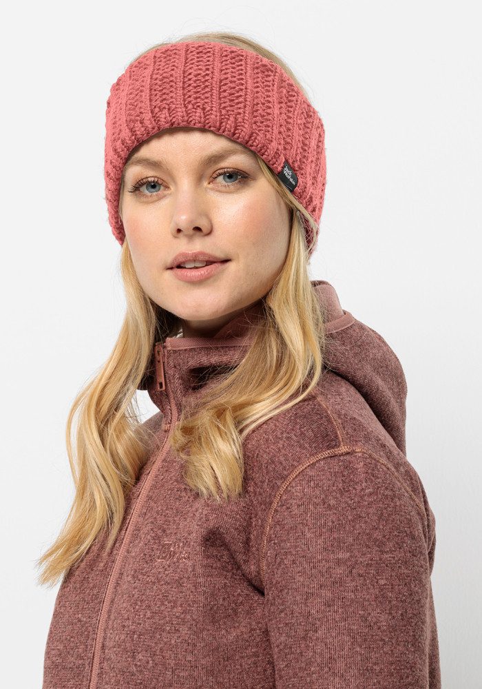 Jack Wolfskin Highloft Knit Headband Women Hoofdband Dames M red coral red coral