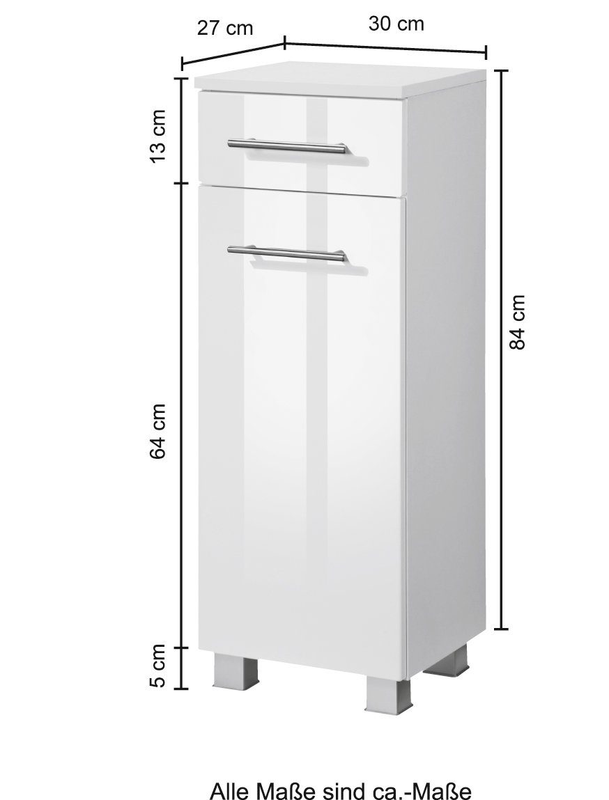 welltime Onderkast Trento, in verschillende designs en kleuren Badkamermeubel, breedte 30 cm, met 1 deur en 1 lade