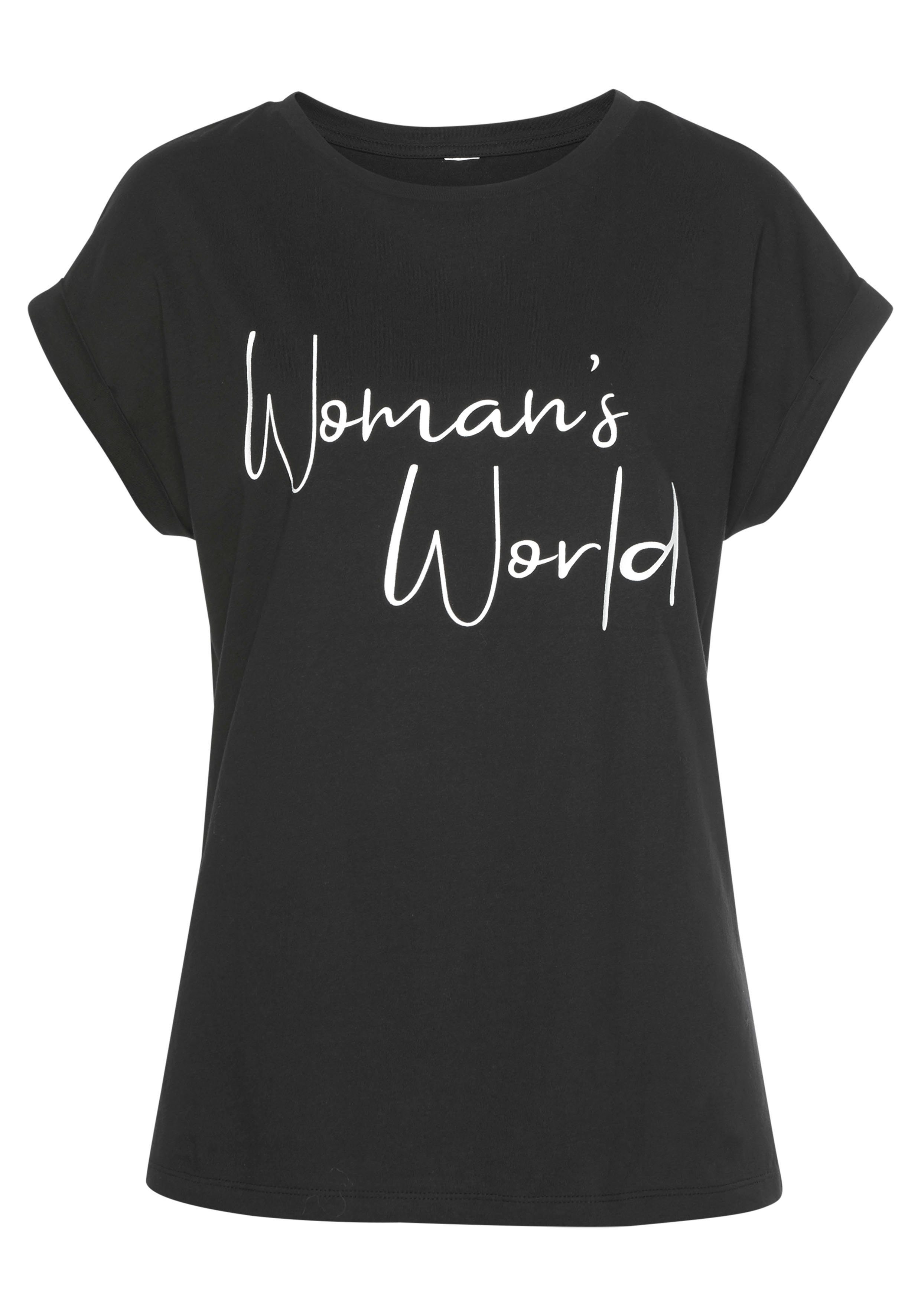 Lascana T-shirt met print aan de voorkant, katoenen shirt met korte mouwen, basic