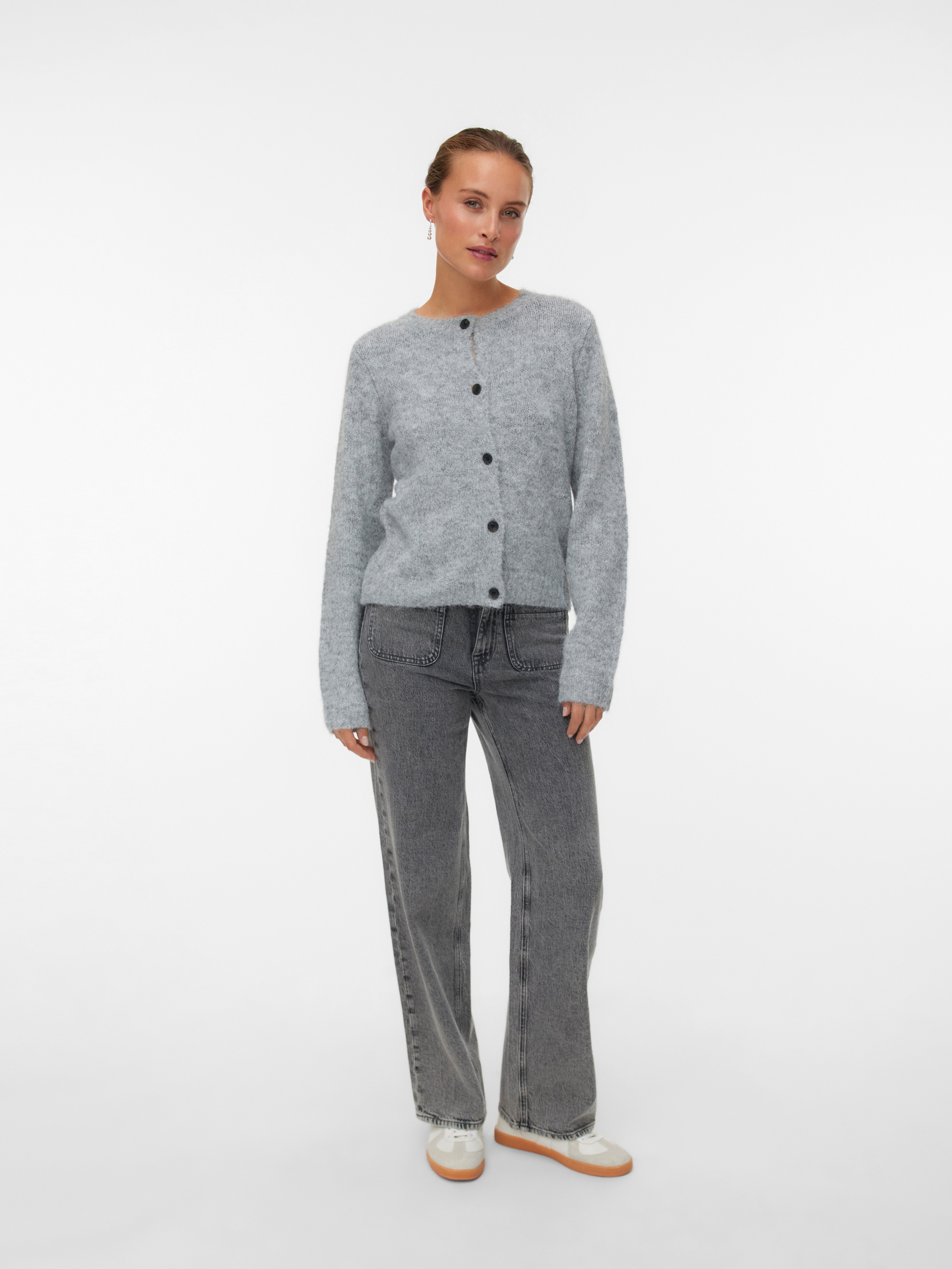 Vero Moda Vest VMNOVAH LS O-NECK BUTTON CARDI GA NOOS