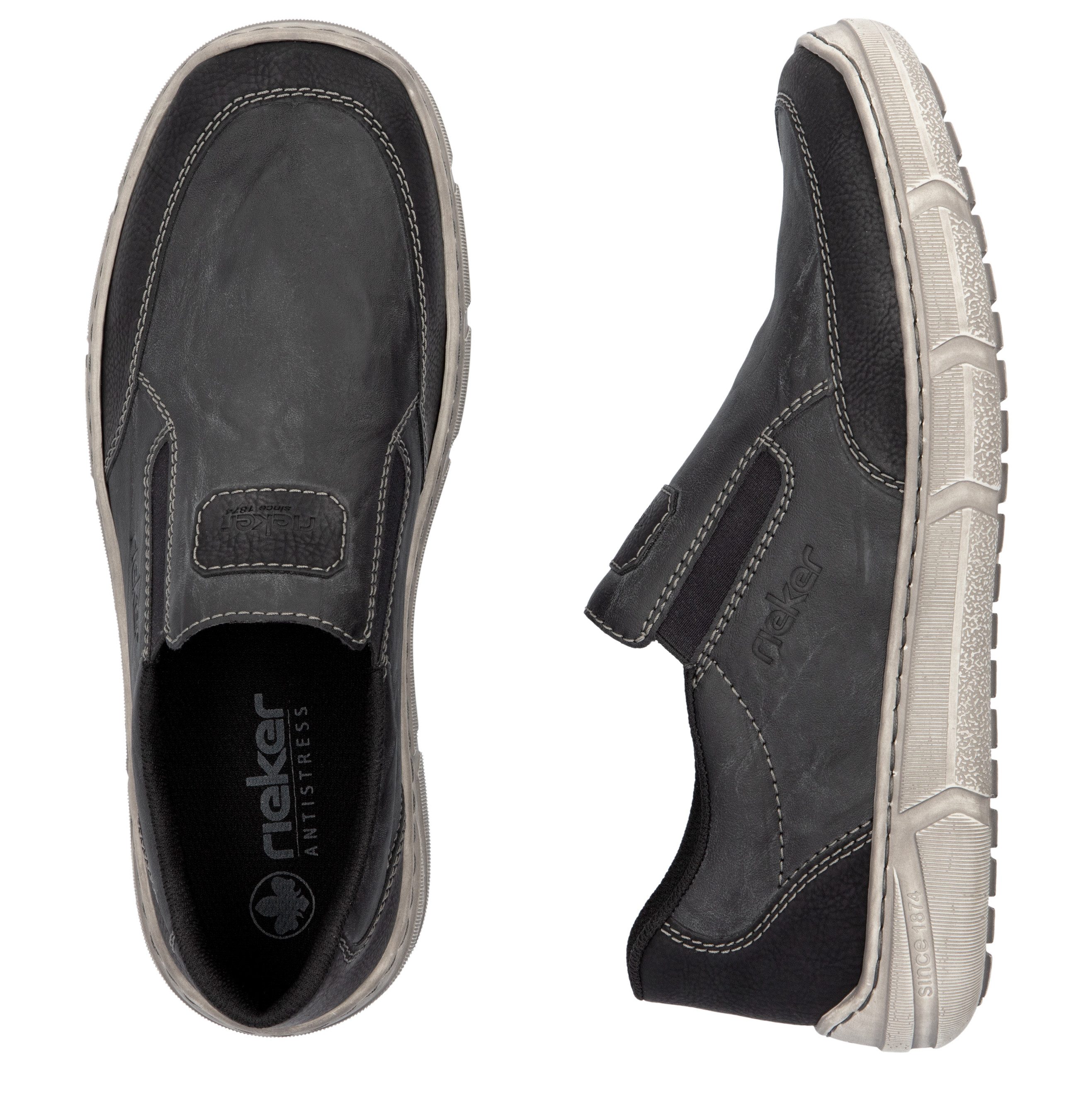 Rieker Instappers slip-on sneaker, lage schoen, instapschoen met elastiek aan beide zijden
