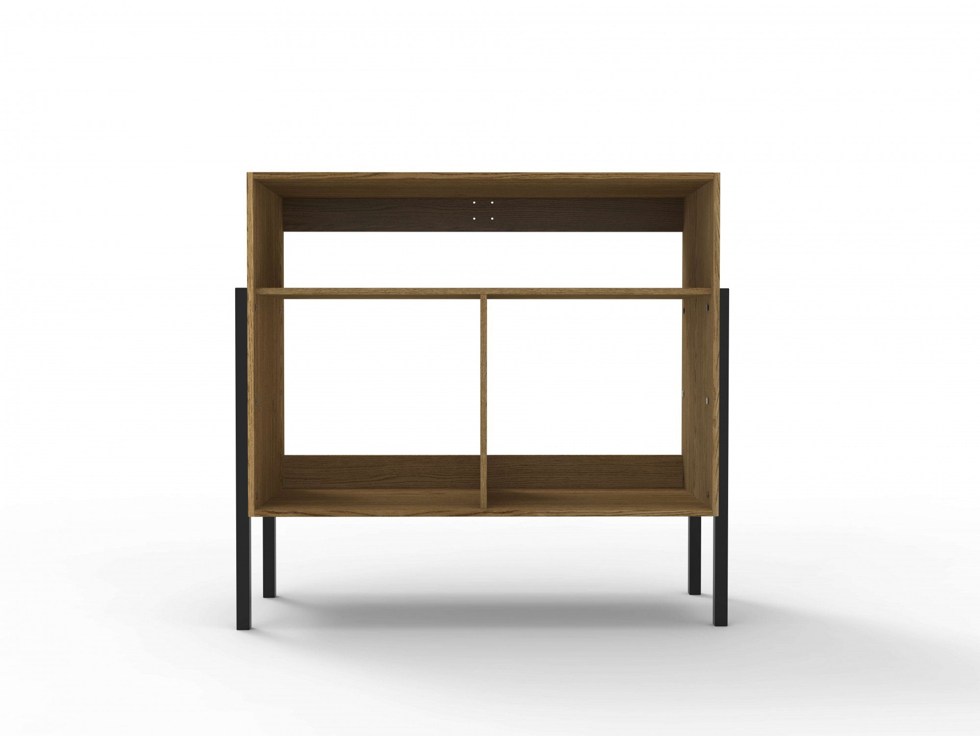 andas Dressoir Finton Commode met 3 open vakken, kast van massief eikenhout