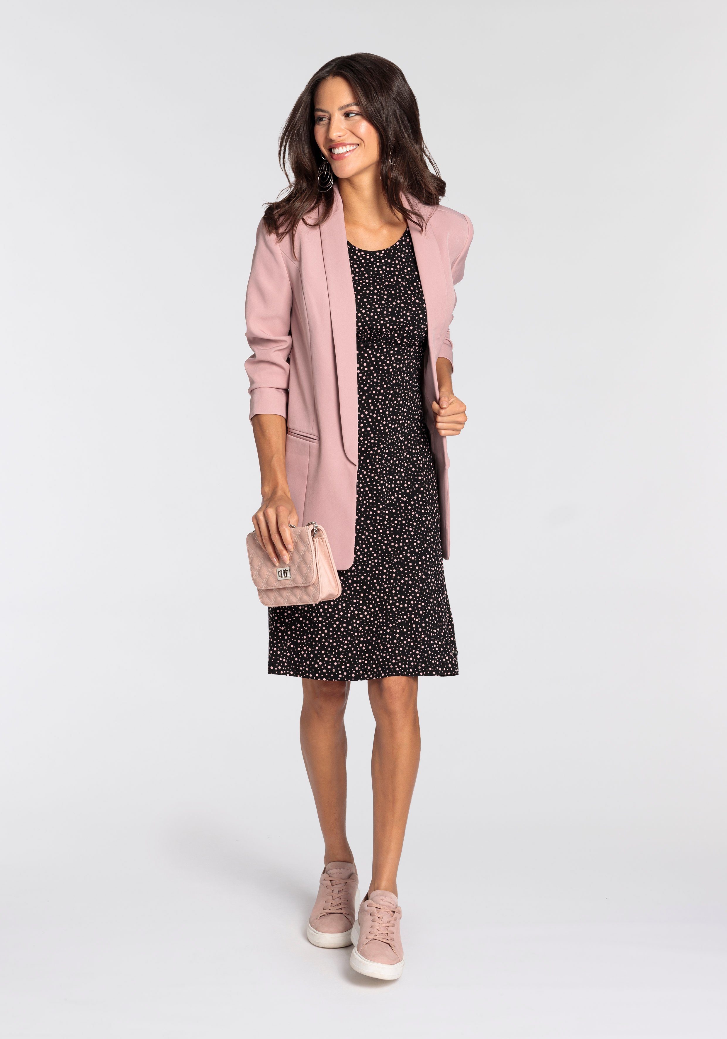 Laura Scott Zomerjurk korte jurk, vrouwelijke look, van single-jersey, halfarm