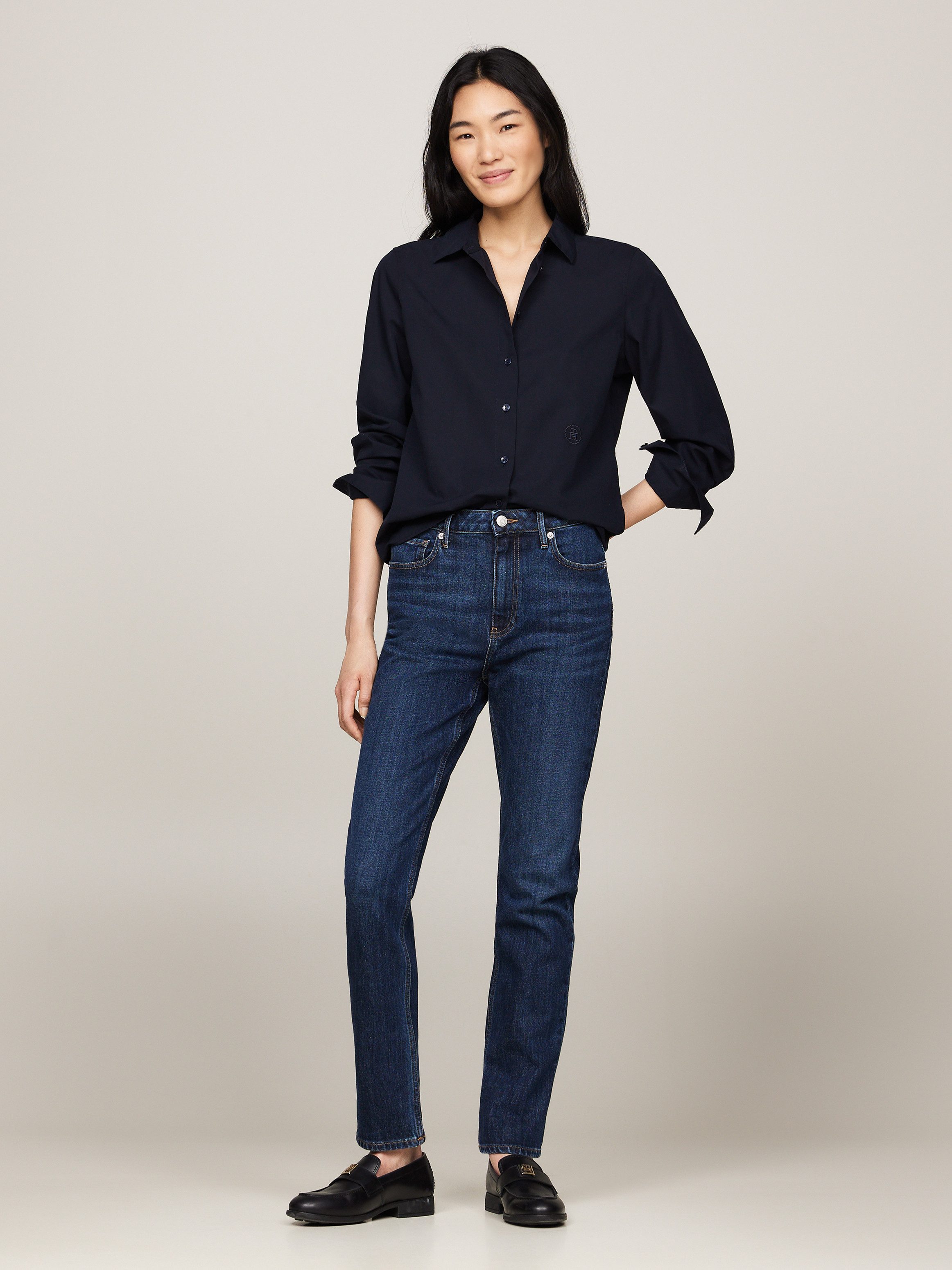 Tommy Hilfiger Slim fit jeans SLIM CIGARETTE HW A DARK BLUE