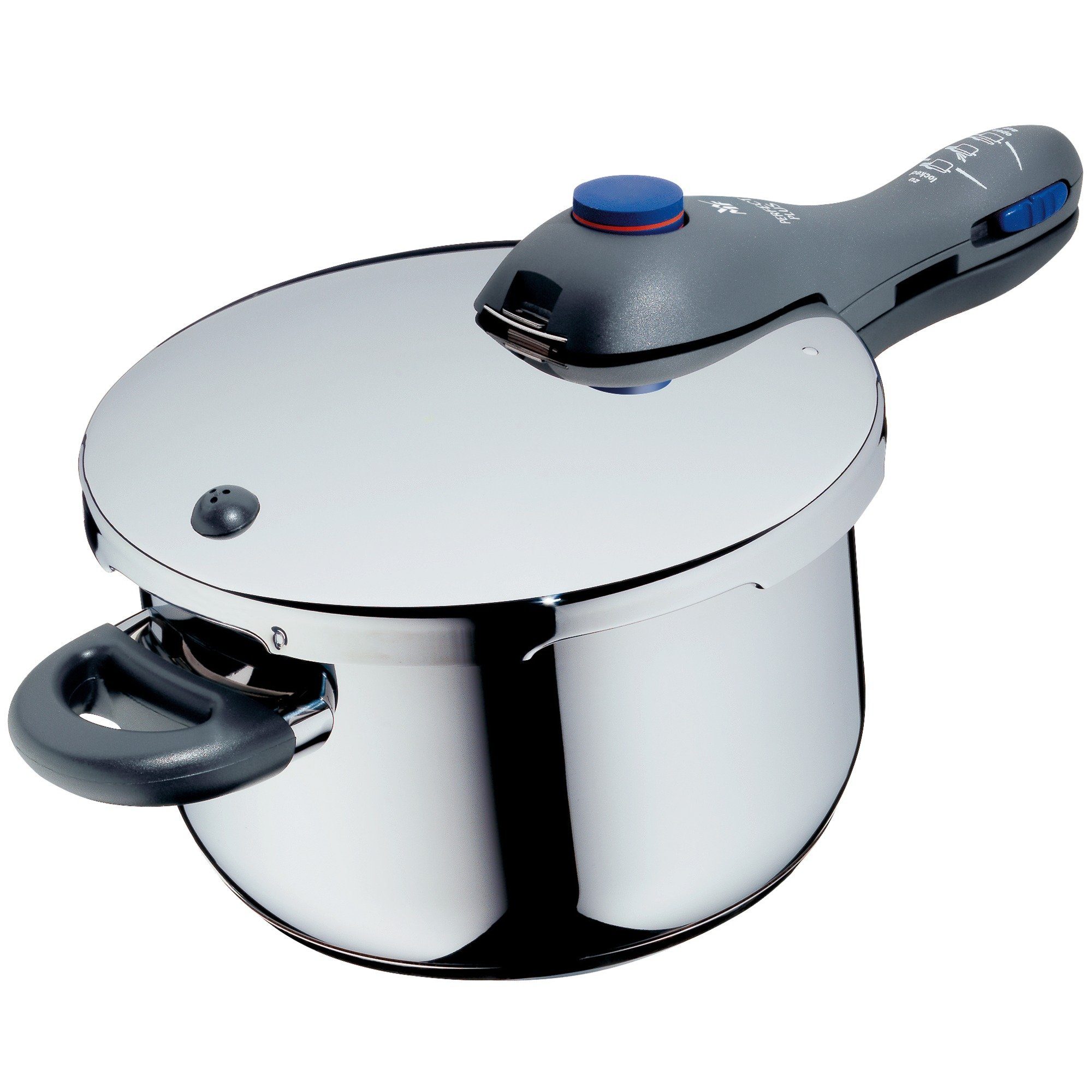 WMF Snelkookpan Perfect Plus Stoompan met een afneembare dekselgreep, inductie