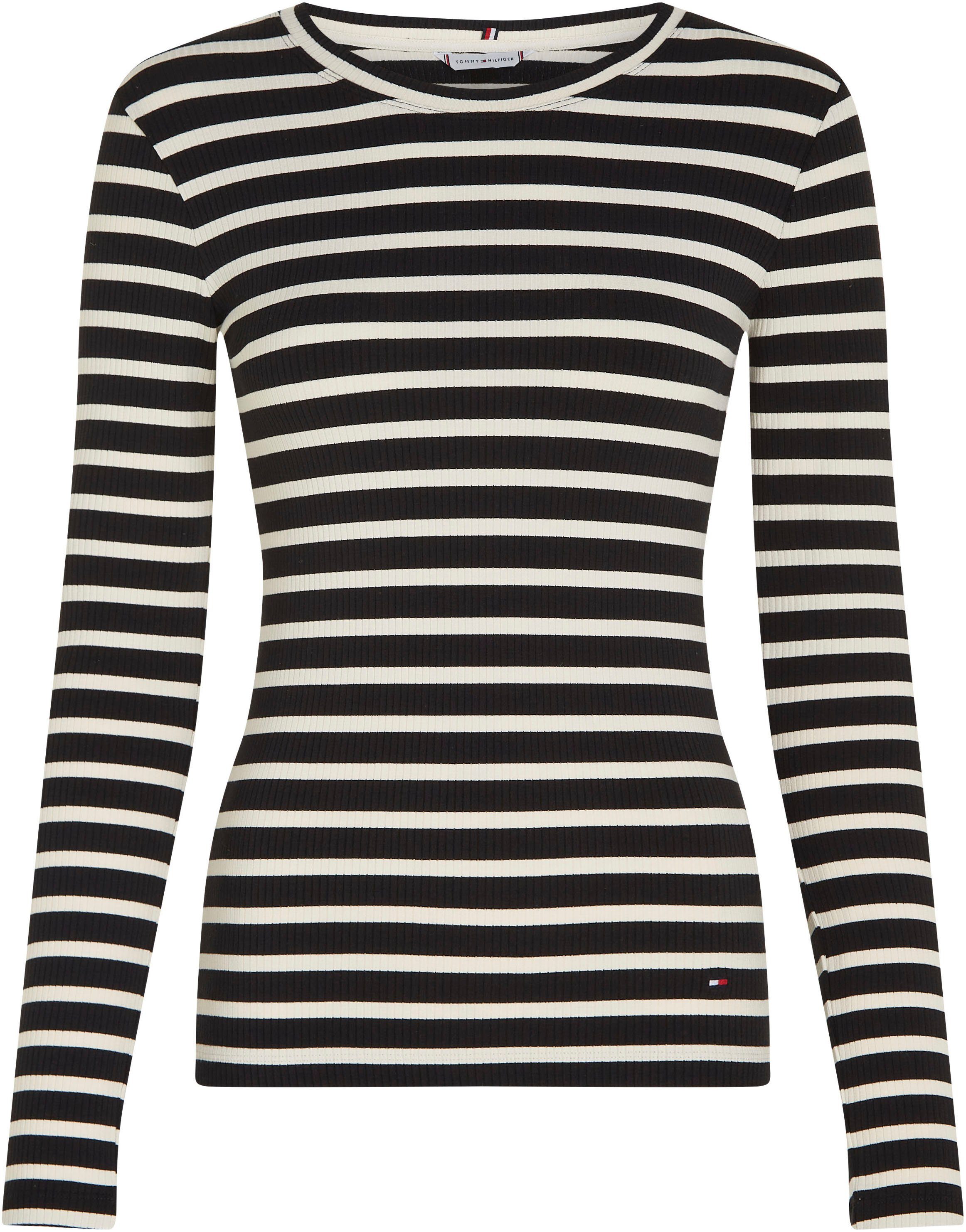 Tommy Hilfiger Shirt met lange mouwen SLIM 5X2 RIB STRIPE C-NK LS