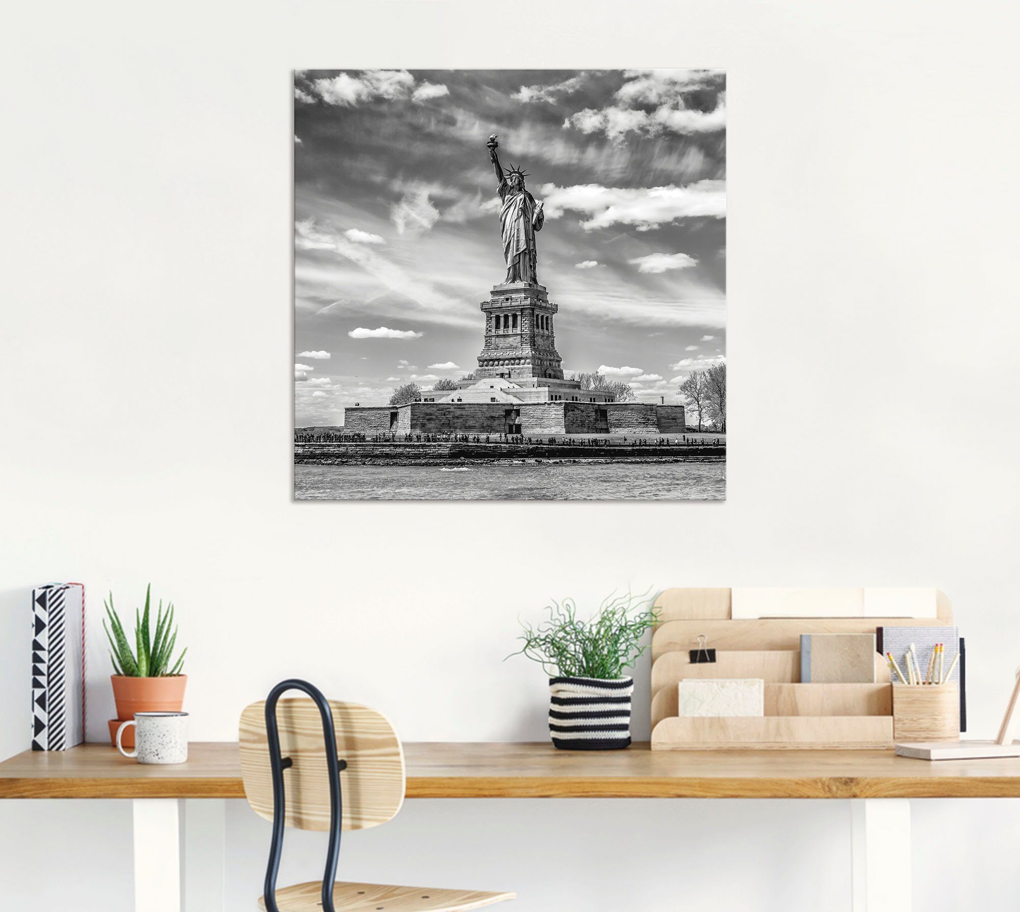 Artland Artprint New York City Vrijheidsbeeld als artprint van aluminium, artprint voor buiten, artprint op linnen, poster in verschillende maten. maten