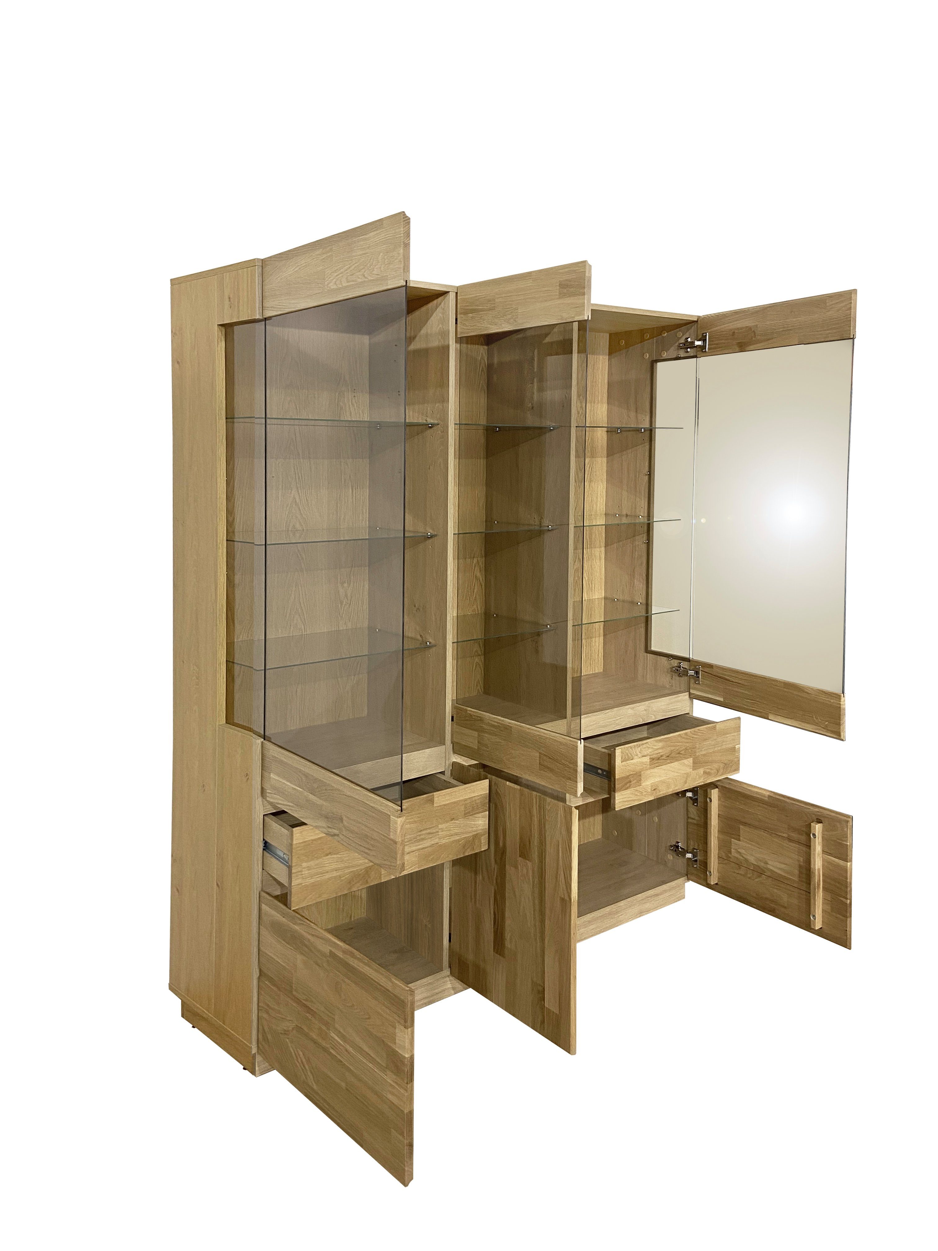 Home affaire Vitrinekast Laima Breedte 140 cm, gedeeltelijk massief, met glasdeuren