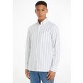 tommy hilfiger overhemd met lange mouwen bold oxford stripe rf shirt wit