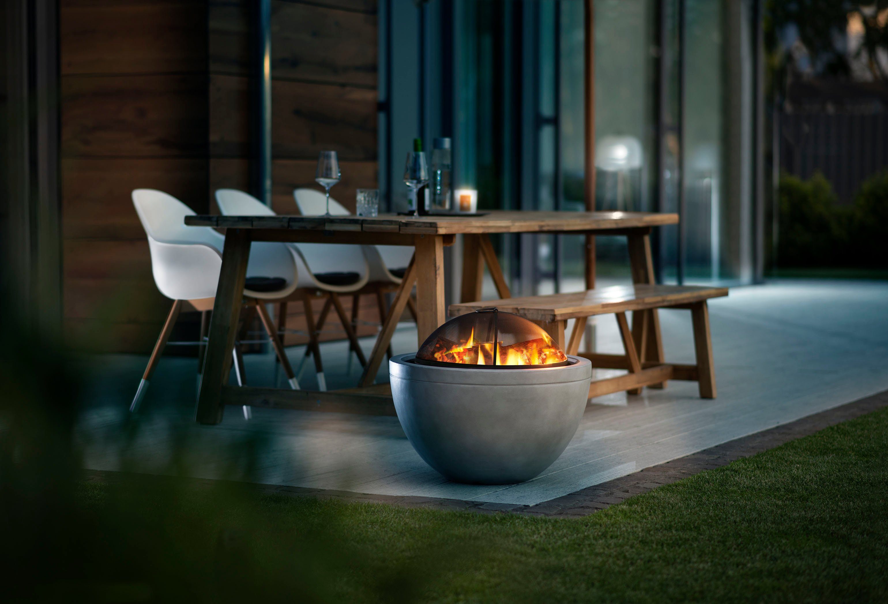 Buschbeck Vuurschaal Madrid 60 grijs ØxH: 60x51 cm, met grillfunctie