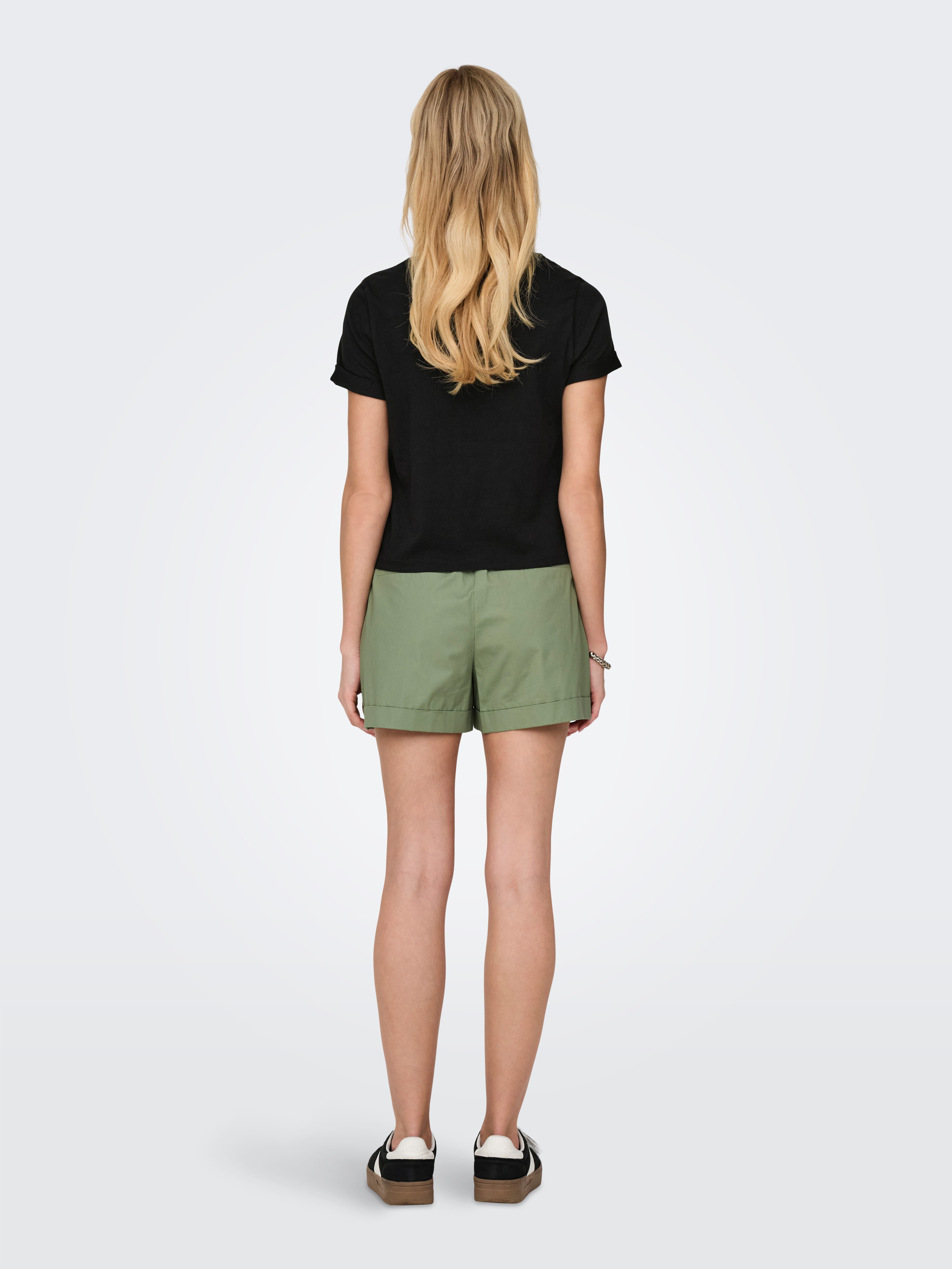 Only Shirt met korte mouwen ONLDORA S/S KNOT FOLD-UP TOP JRS