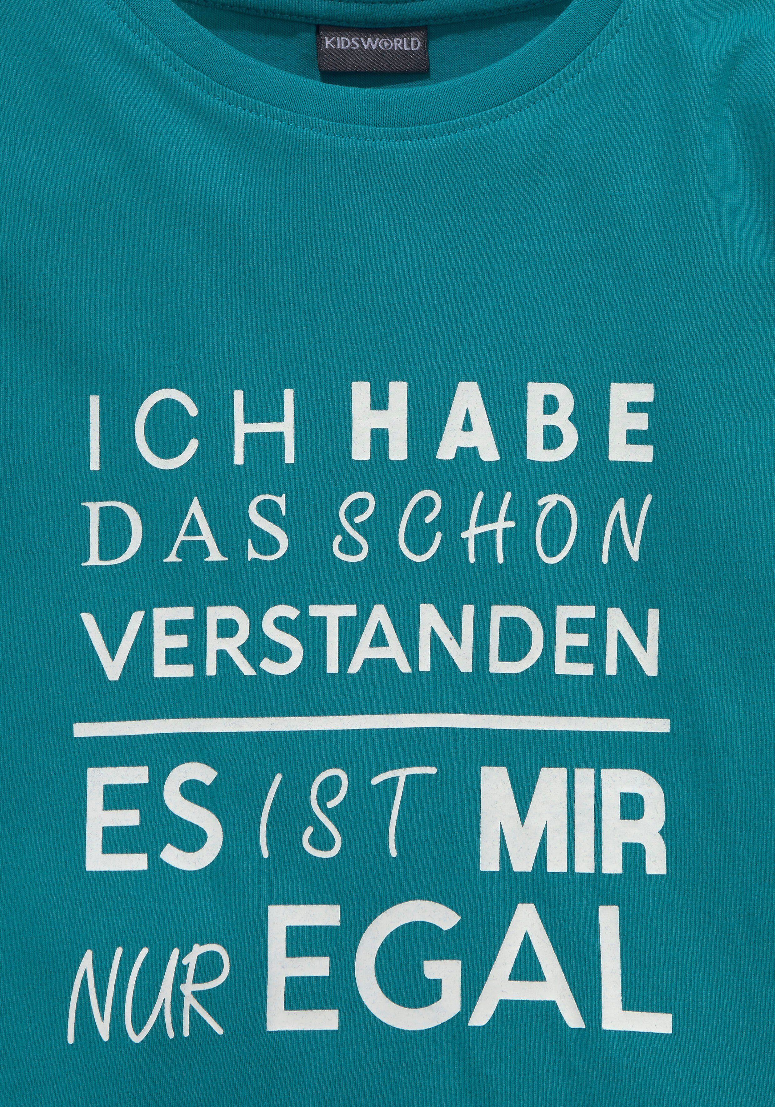 KIDSWORLD Shirt met lange mouwen Ich hab das schon verstanden - es ist mir nur egal Lange mouwen, basic pasvorm, met statements/slogans