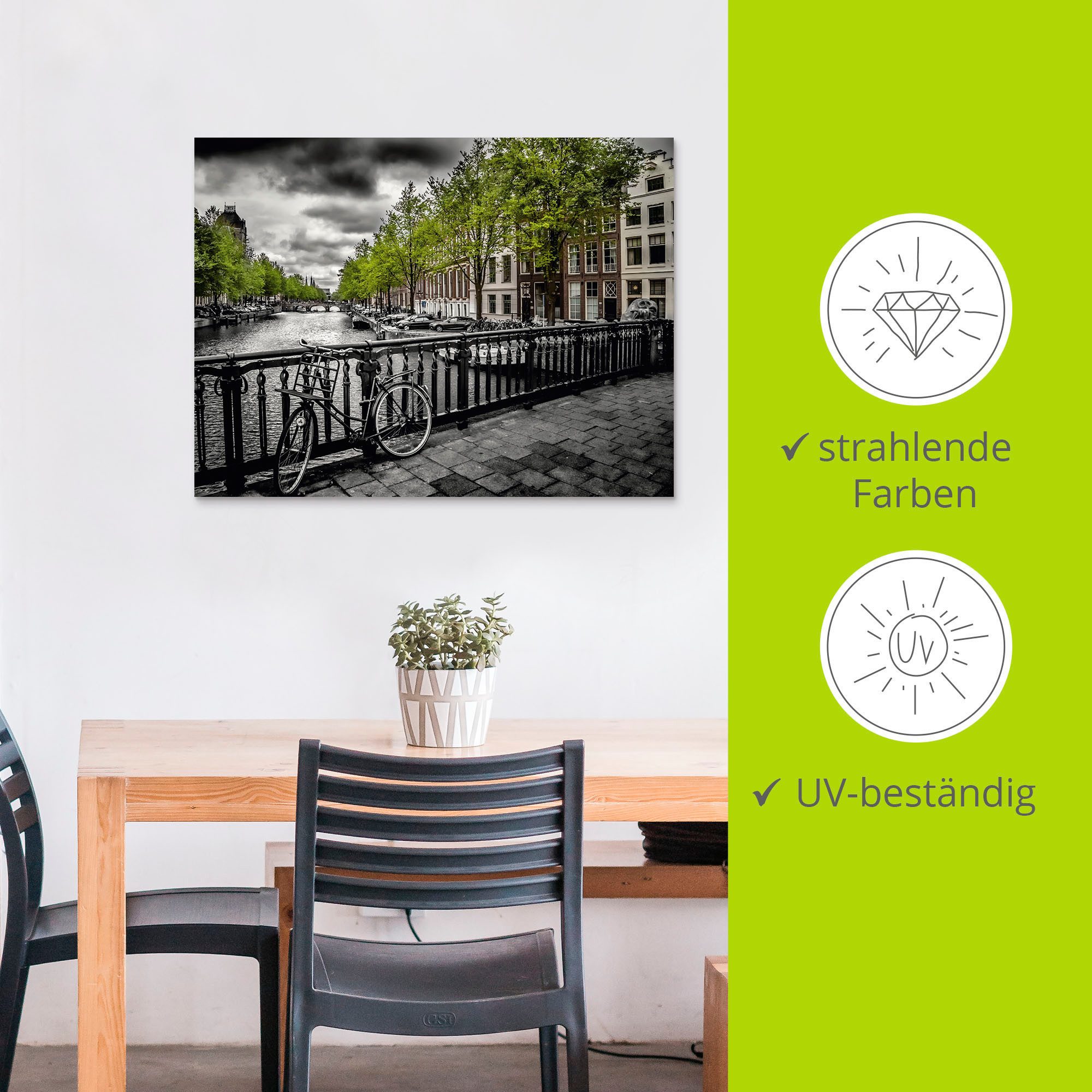 Artland Artprint Amsterdam Keizergracht II als artprint van aluminium, artprint op linnen, muursticker, verschillende maten