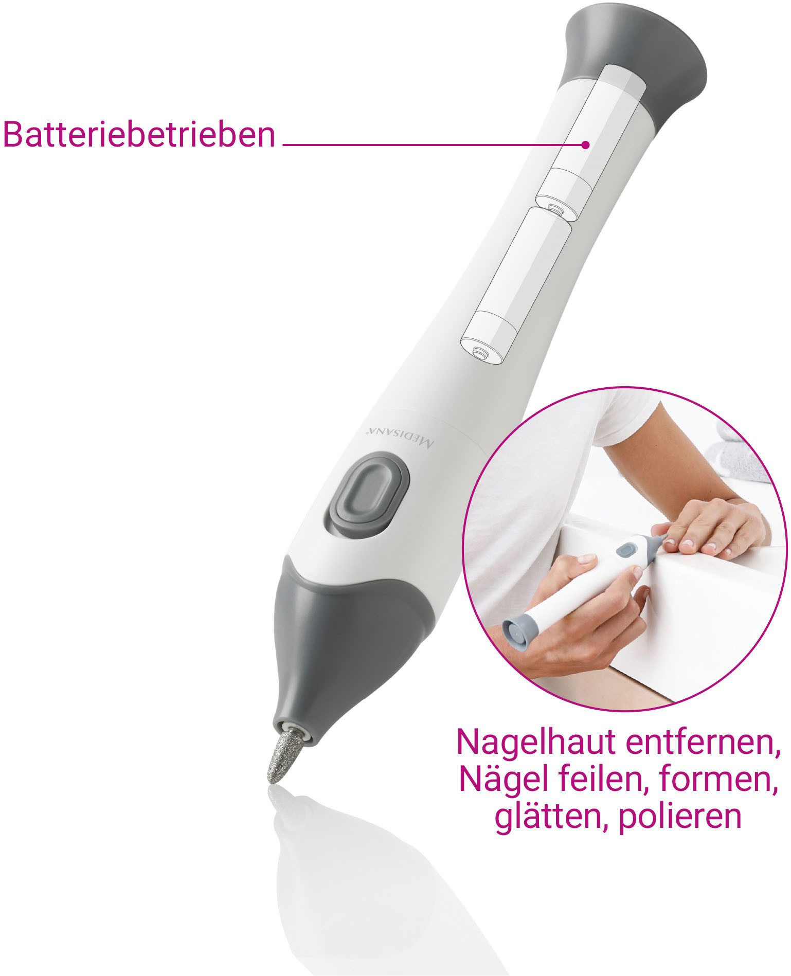 Medisana Manicure-/pedicureset MP 810 Onderhoud en behandeling van nagel, nagelriem en eelt